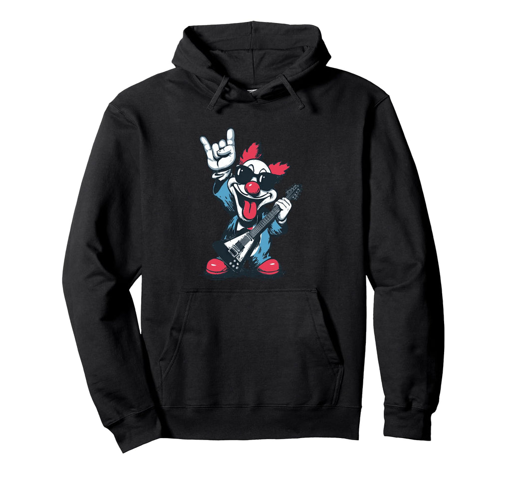 Funny Clown Guitarist Rock Music Lover Hoodie - Novelty Apparel Men Women - T-Shirt, Sweatshirt, Hoodie