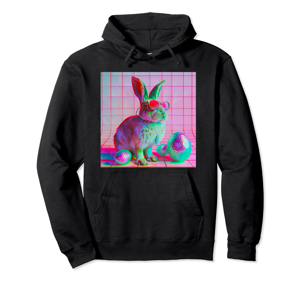 Vaporwave Easter Bunny Eggs 80 90S Hoodie - Novelty Apparel Men Women - T-Shirt, Sweatshirt, Hoodie