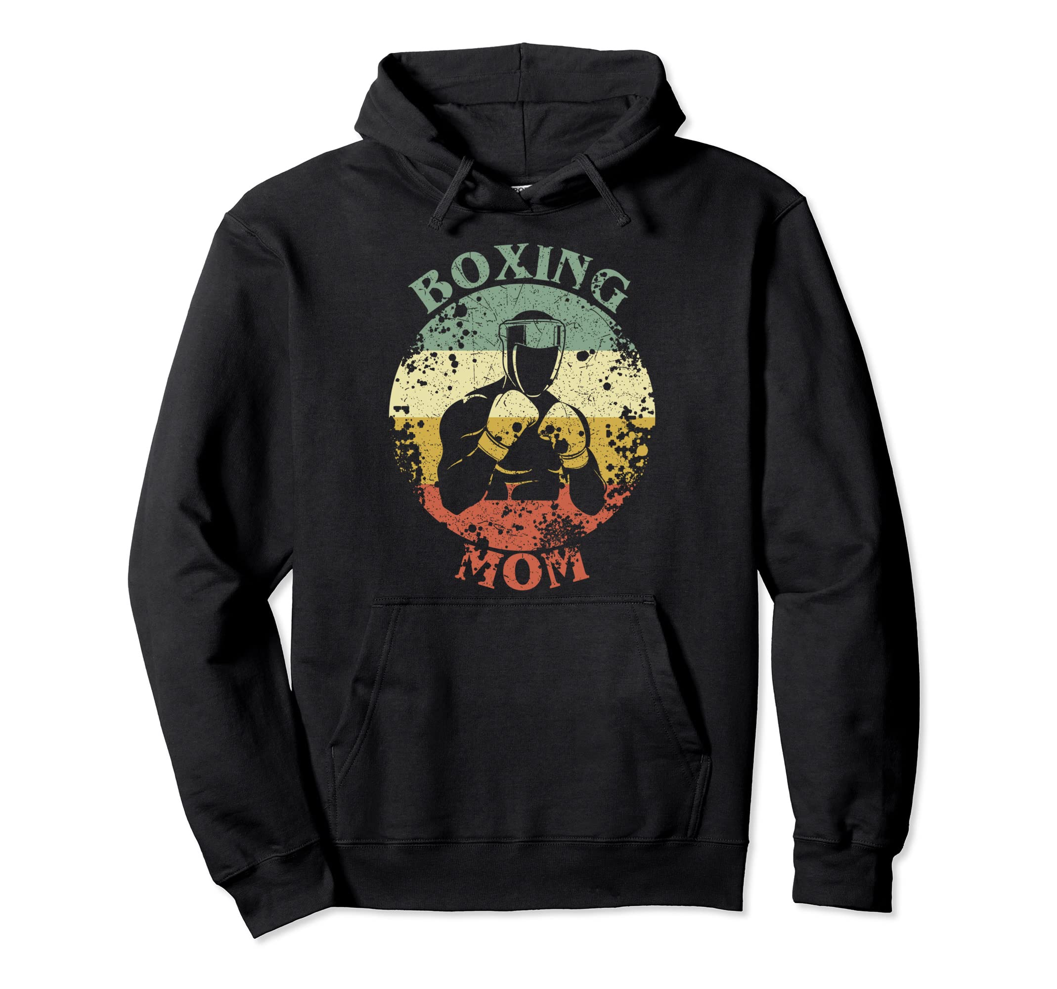 Boxing Mom Distressed Boxing Mama Hoodie - Aesthetic Graphic Unisex - T-Shirt, Sweatshirt, Hoodie