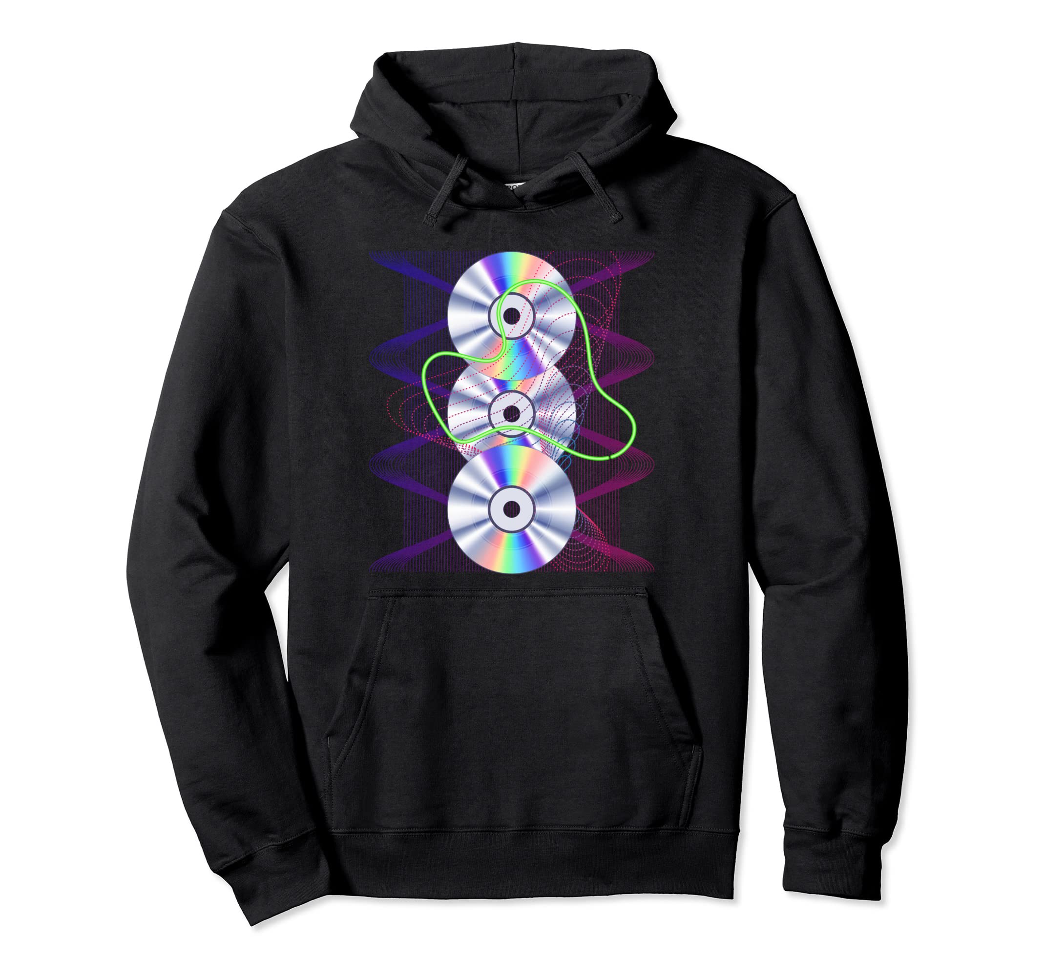 90S Music Lover Synthwave Aesthetic Cd Hoodie - Streetwear Style Unisex - T-Shirt, Sweatshirt, Hoodie