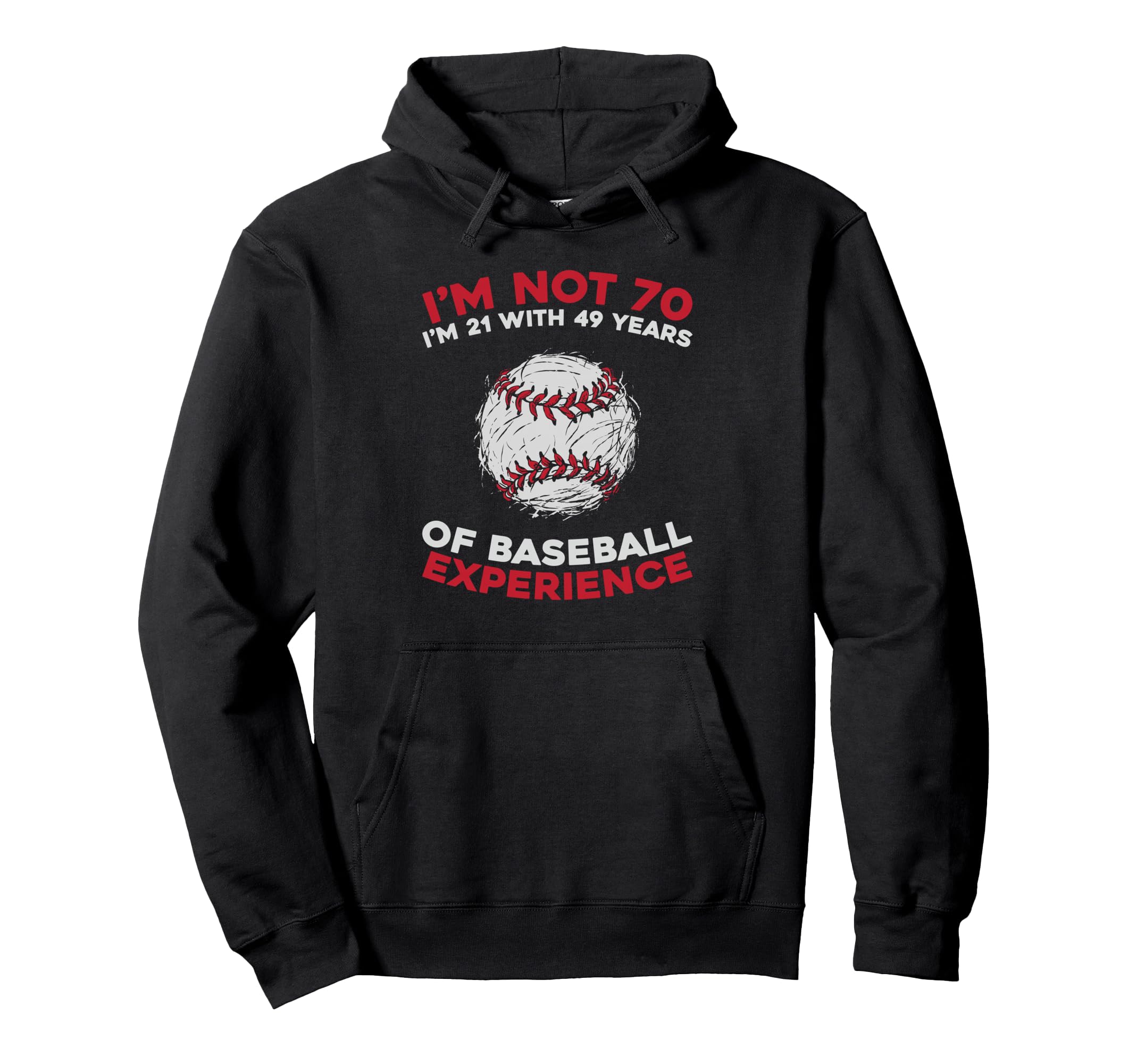 70Th Birthday Baseball Team Sport Hoodie - Fun Novelty Design for Adults - T-Shirt, Sweatshirt, Hoodie