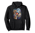 Cougar Mountain Lion Galaxy Moon Hoodie - Minimalist Print for Adults - T-Shirt, Sweatshirt, Hoodie