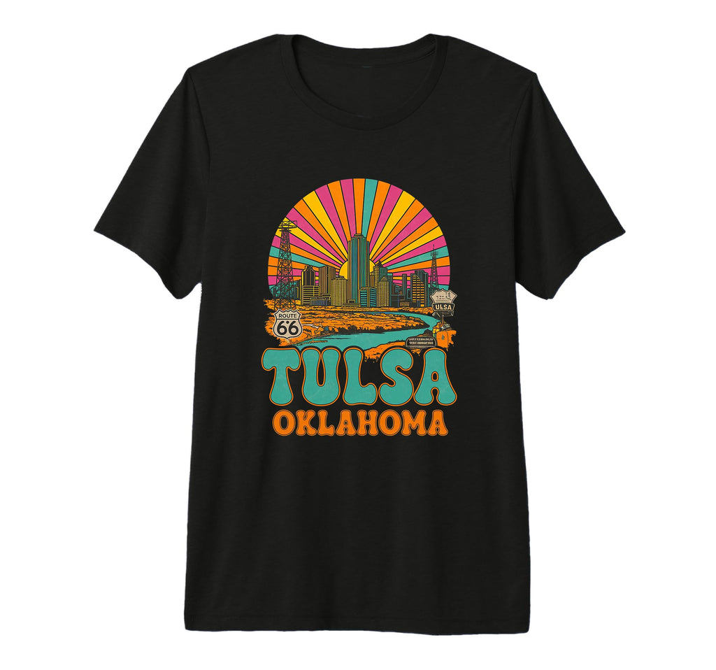 Tulsa Oklahoma Sunset Skyline T-Shirt - Casual Everyday Wear Unisex - T-Shirt, Sweatshirt, Hoodie