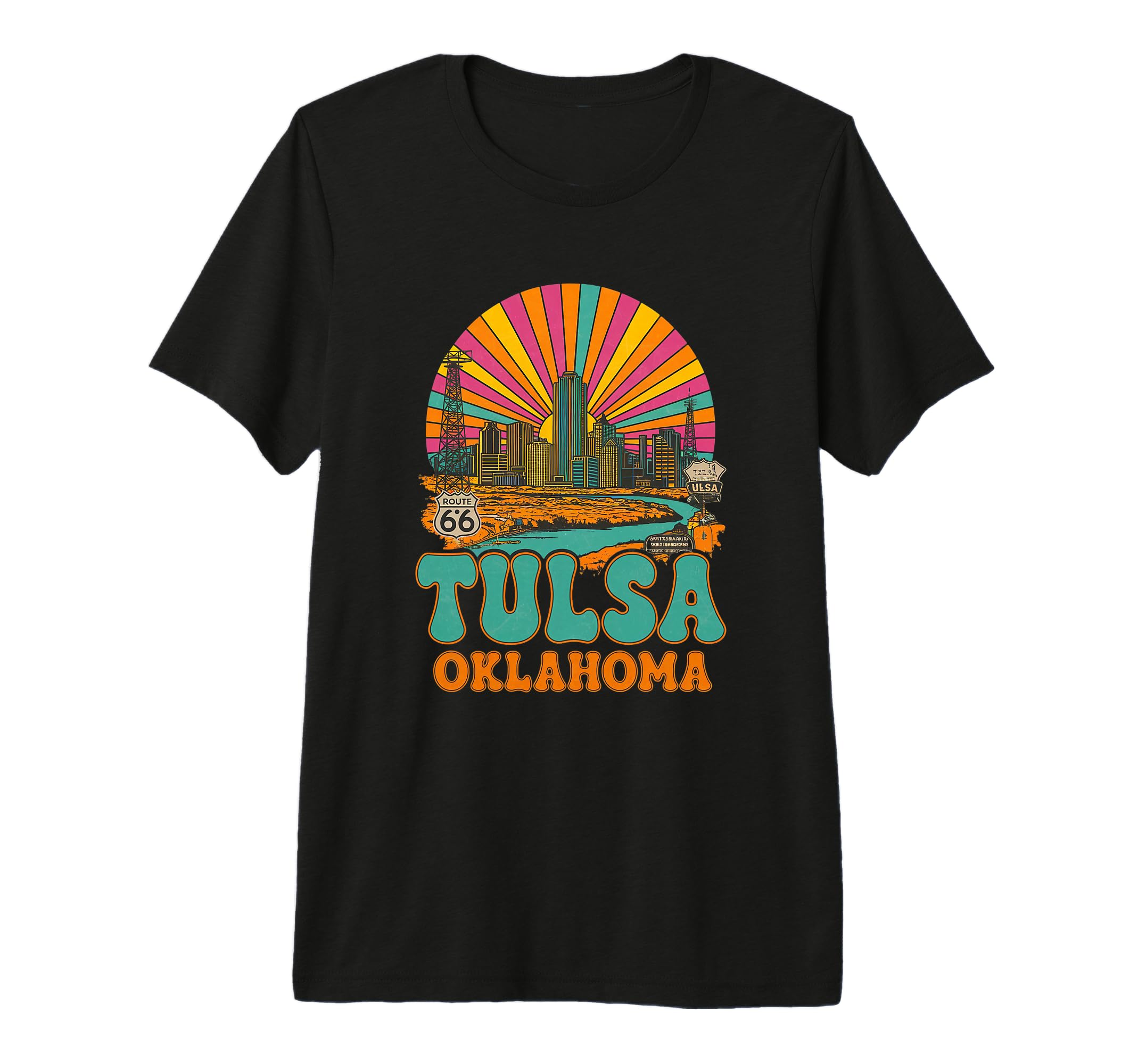 Tulsa Oklahoma Sunset Skyline T-Shirt - Casual Everyday Wear Unisex - T-Shirt, Sweatshirt, Hoodie