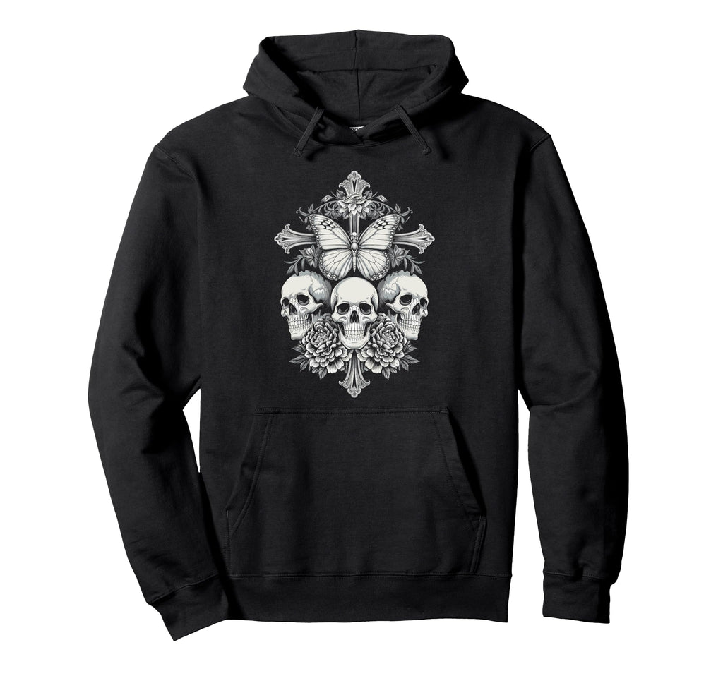 Y2K Grunge Aesthetic Alt Goth Skull Hoodie - Unique Graphic for Adults - T-Shirt, Sweatshirt, Hoodie