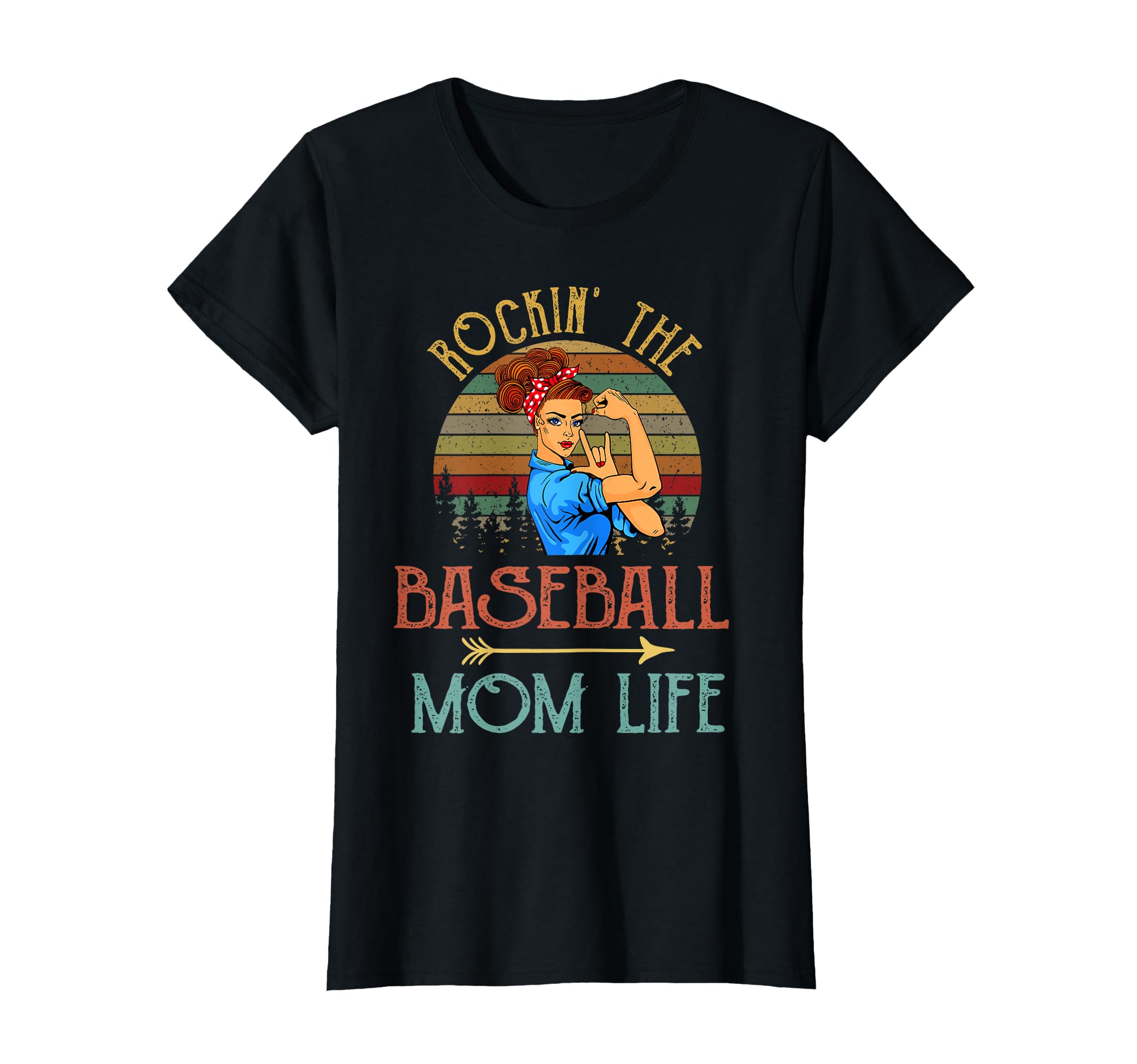 Rockin Baseball Mom Life Flower T-Shirt - Custom Art Print Men Women - T-Shirt, Sweatshirt, Hoodie