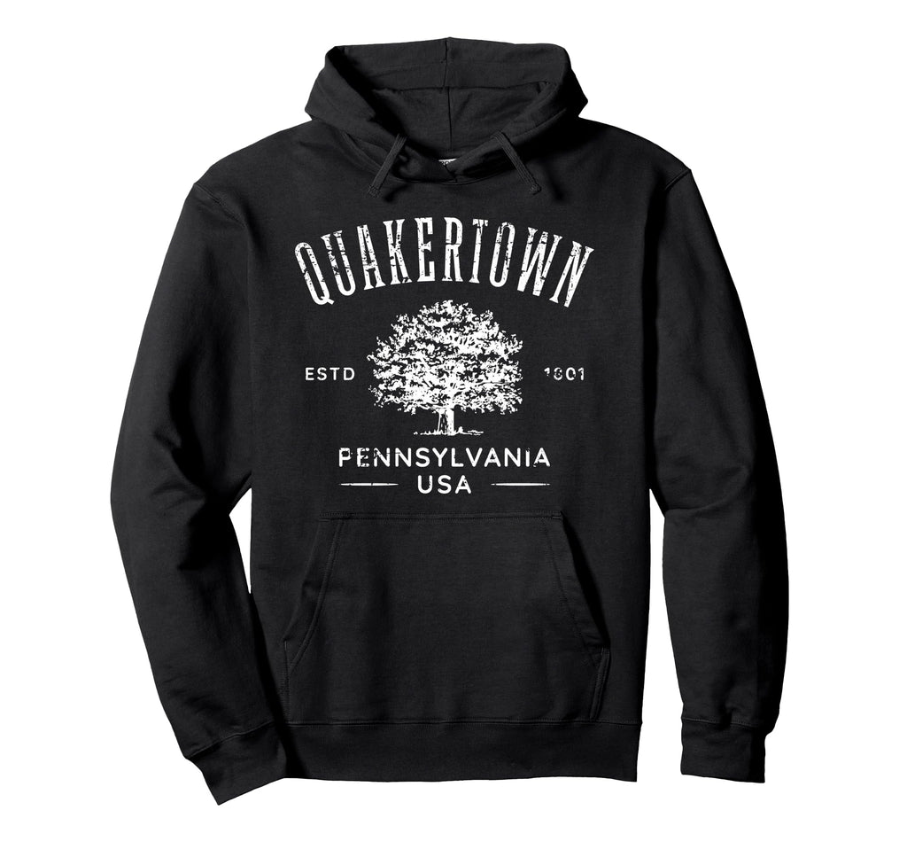 Quakertown Pennsylvania Distressed Hoodie - Minimalist Print for Adults - T-Shirt, Sweatshirt, Hoodie