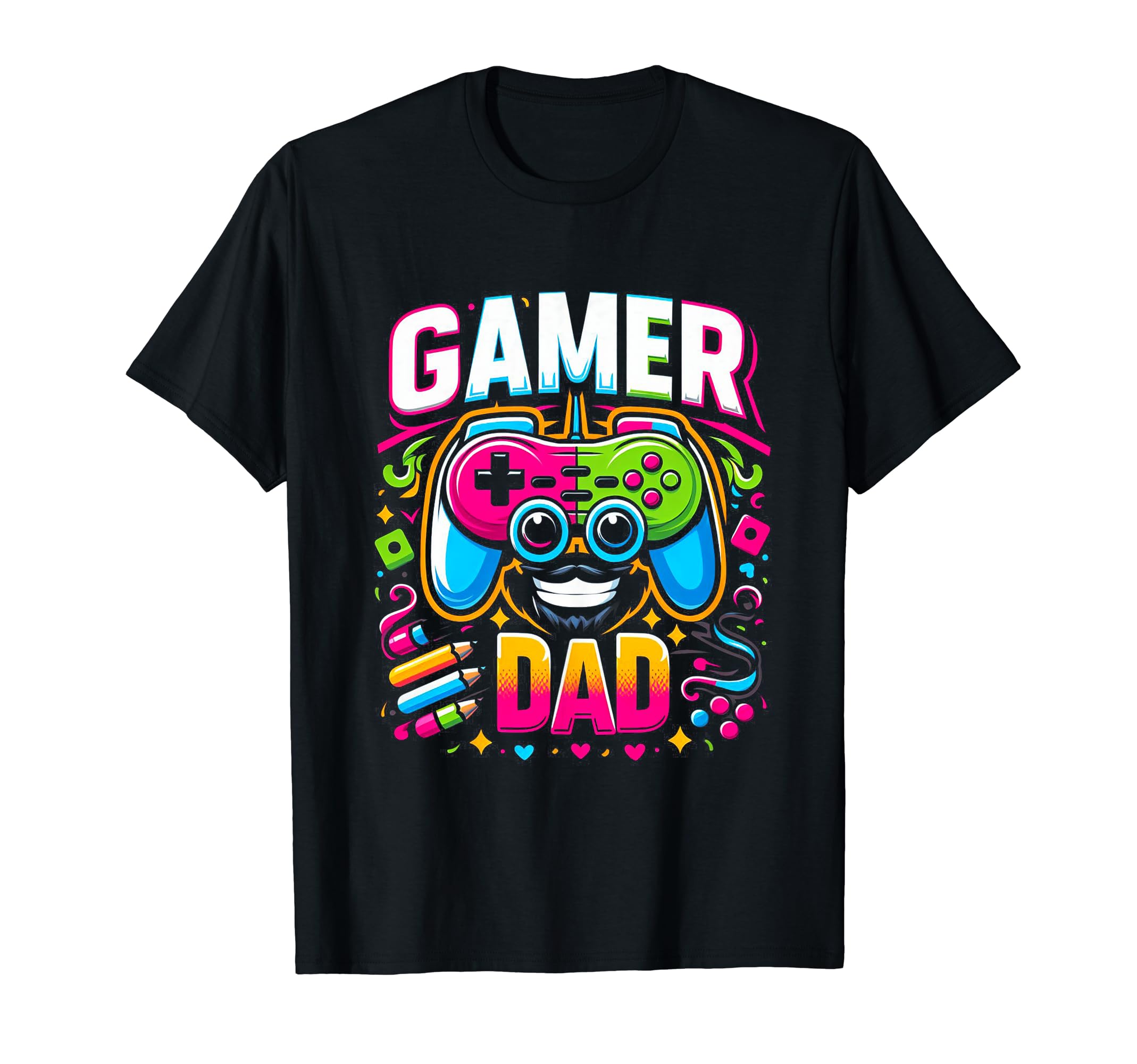 Gamer Dad Game Controller Gaming T-Shirt - Minimalist Print Men Women - T-Shirt, Sweatshirt, Hoodie