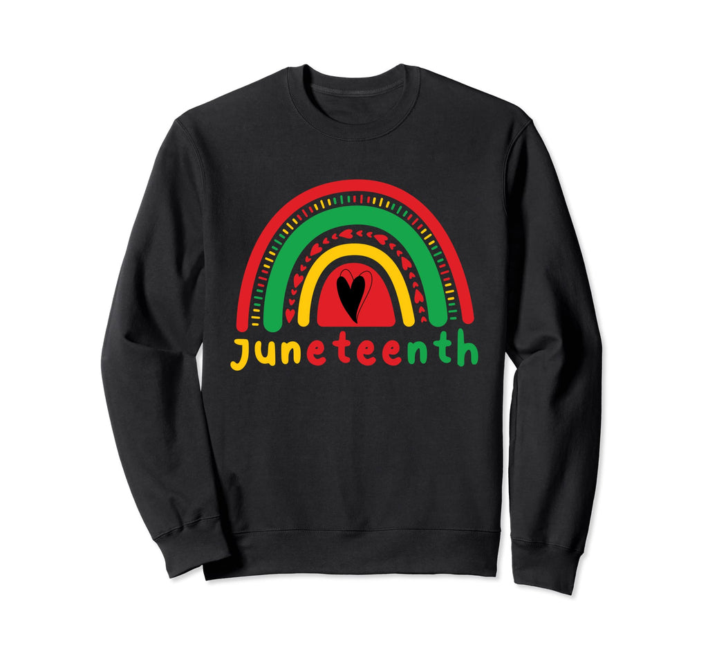 Juneteenth Boho Rainbow Heart Teens Sweatshirt - Custom Art Print Men Women - T-Shirt, Sweatshirt, Hoodie