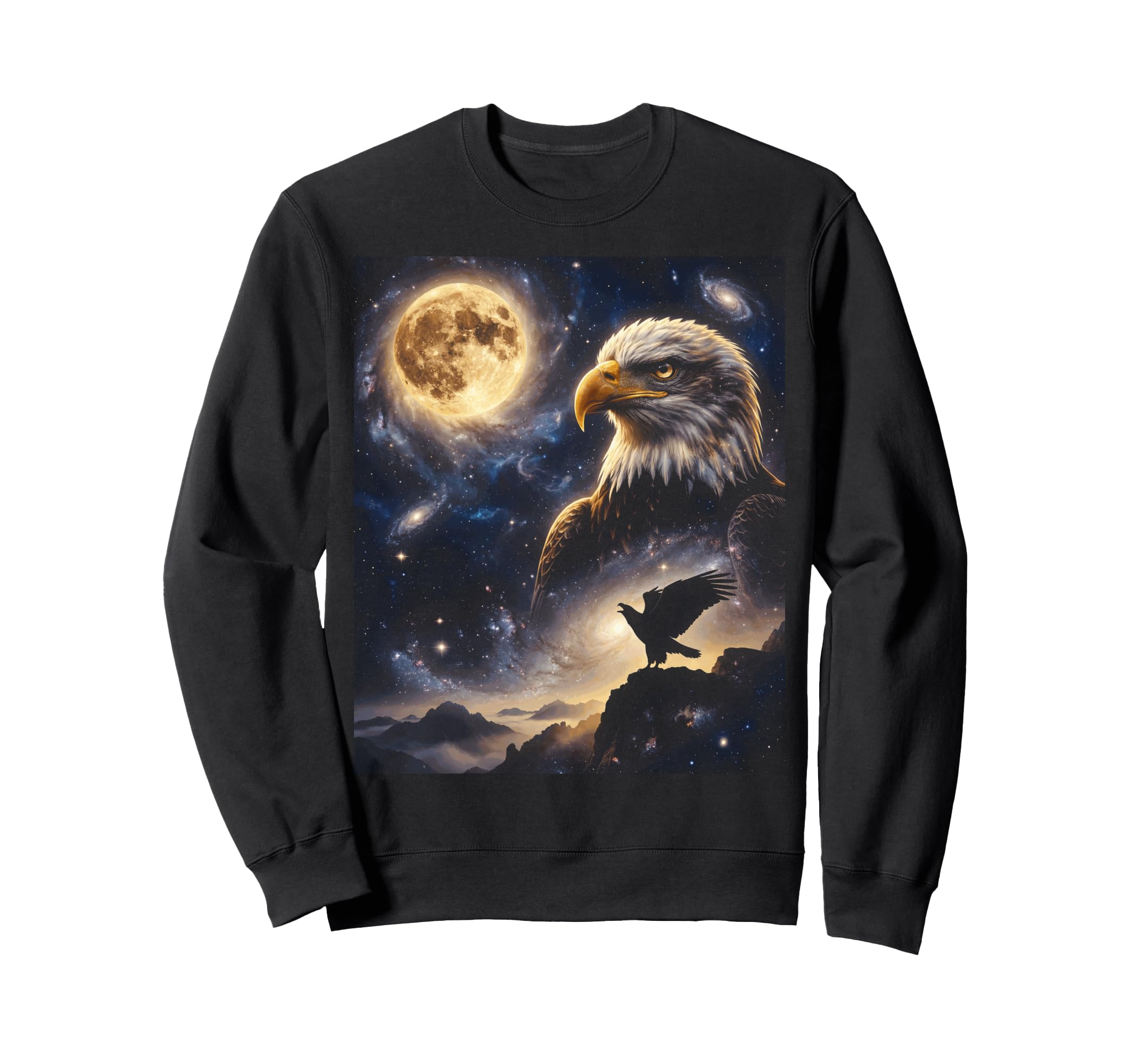 Howling Eagle Full Moon Starry Night Sweatshirt - Novelty Apparel Unisex - T-Shirt, Sweatshirt, Hoodie