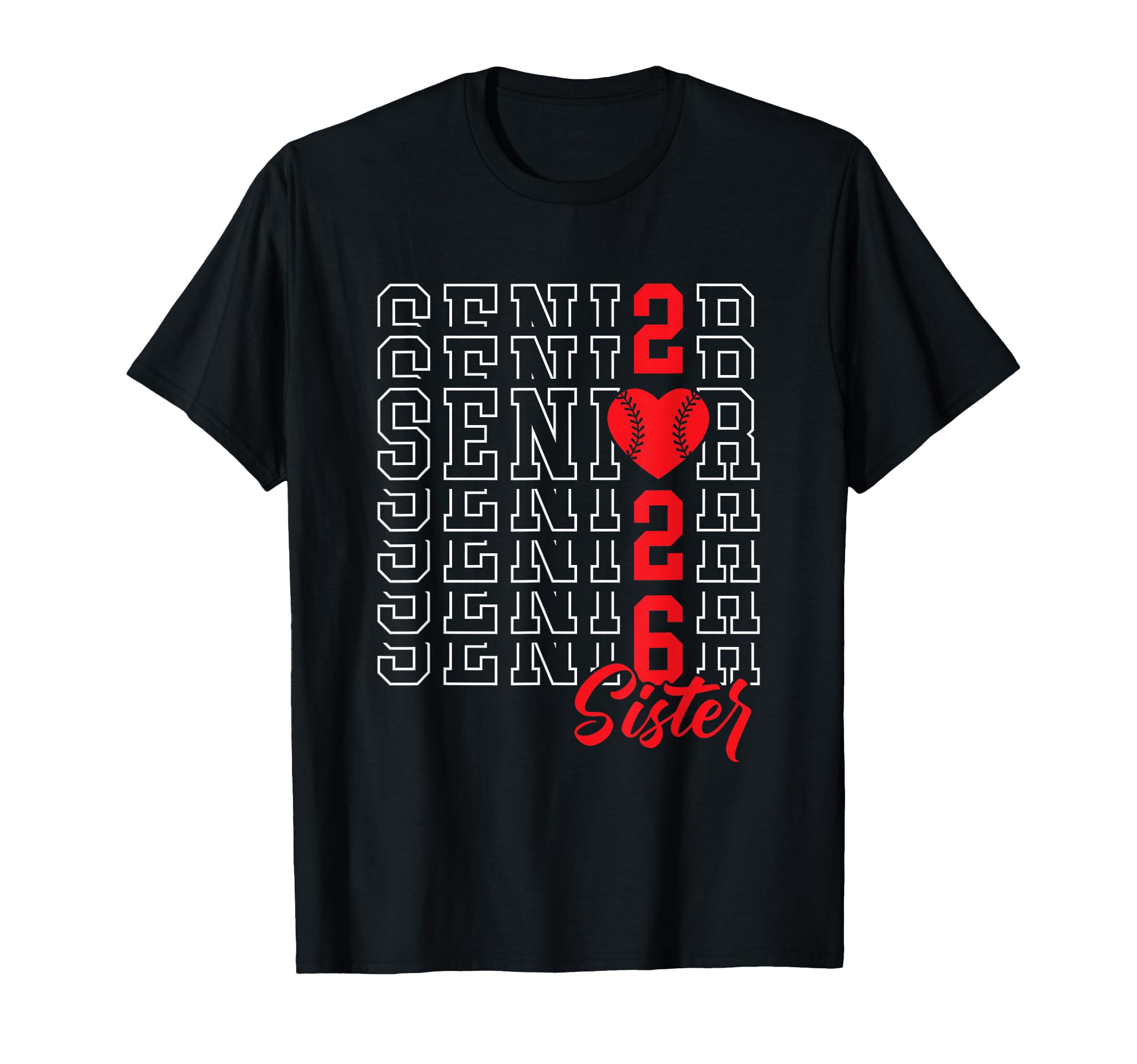 Baseball Senior Sister Graduation T-Shirt - Minimalist Print for Adults - T-Shirt, Sweatshirt, Hoodie