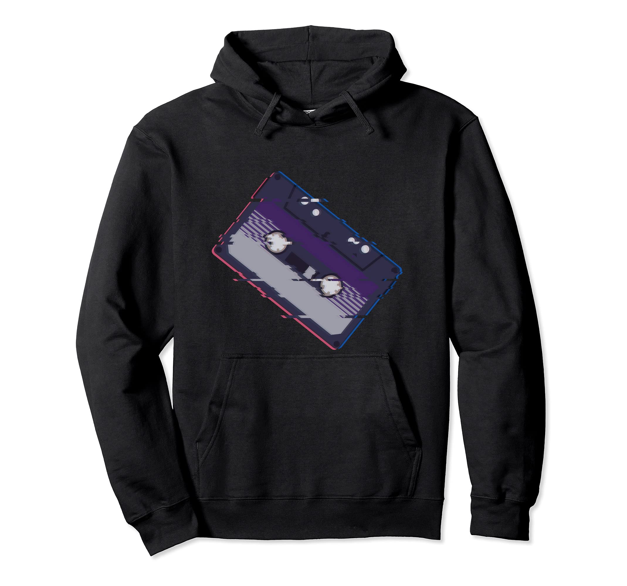 80S Cassette Glitch Art Vaporwave Hoodie - Custom Art Print Men Women - T-Shirt, Sweatshirt, Hoodie