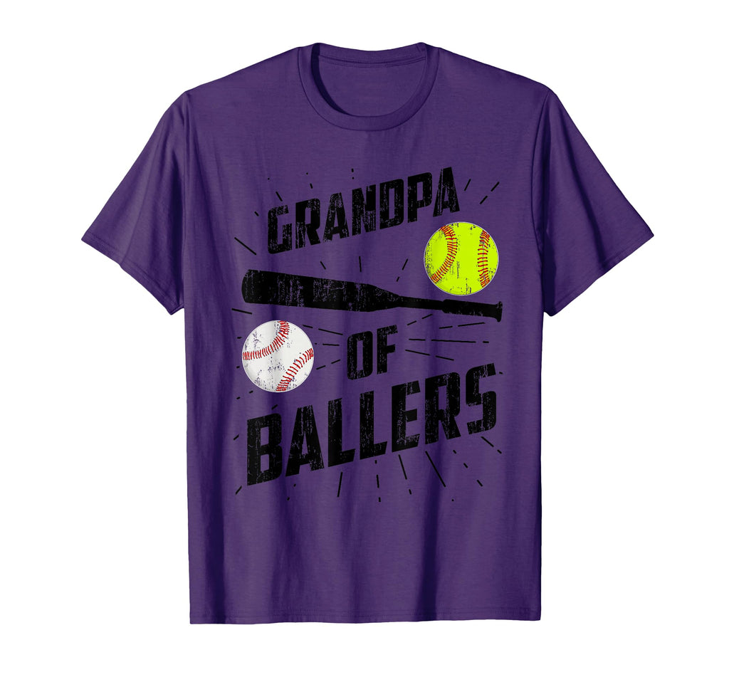 Grandpa Ballers Funny Baseball Softball T-Shirt - Unique Graphic Men Women - T-Shirt, Sweatshirt, Hoodie