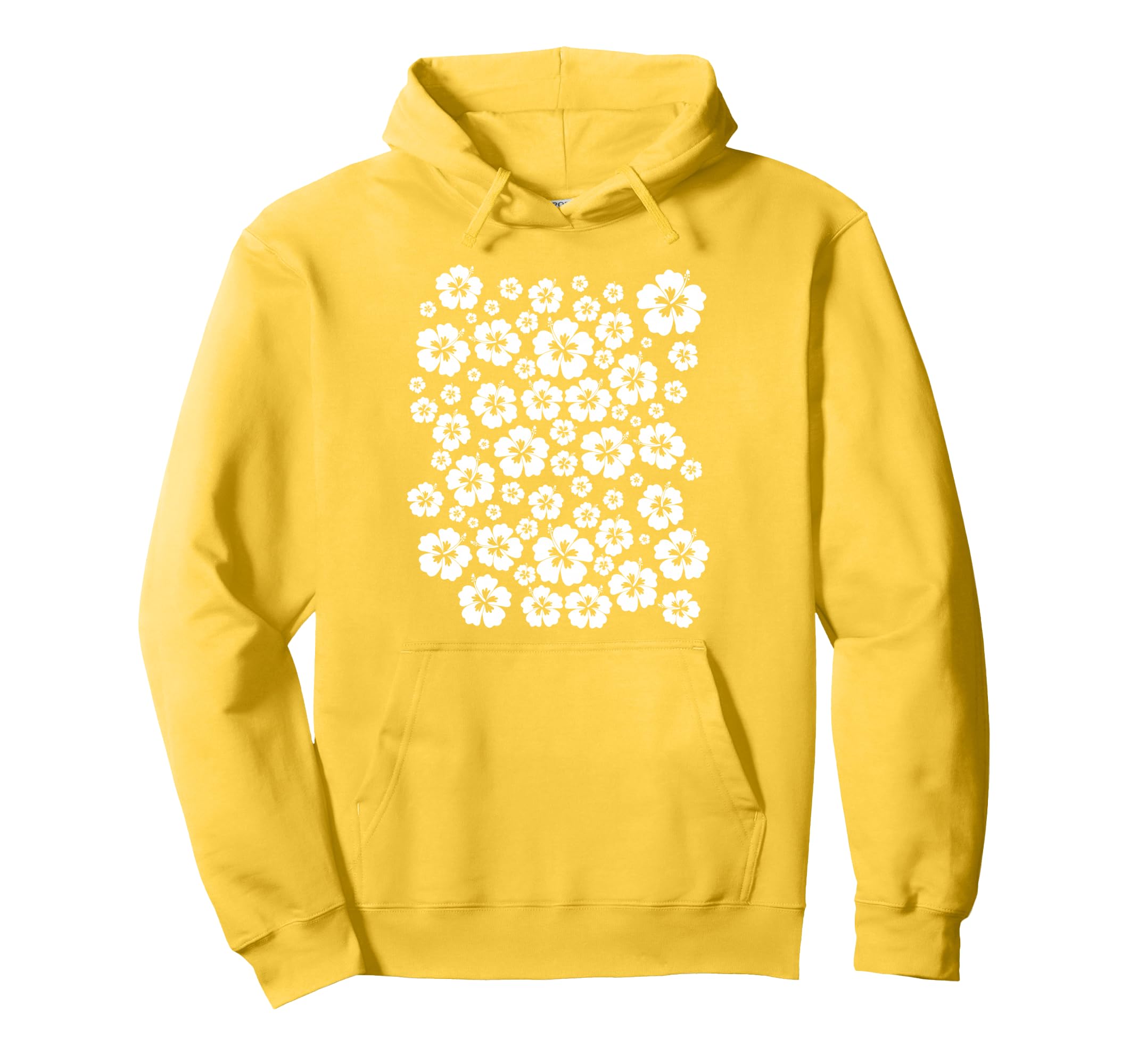 Yellow Hawaiian Tropical Hibiscus Flower Hoodie - Custom Art Print Unisex - T-Shirt, Sweatshirt, Hoodie
