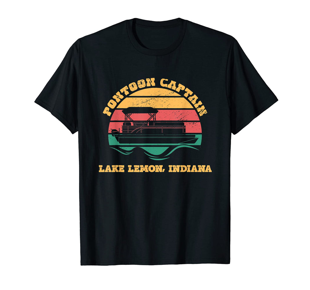 Lake Lemon Indiana Funny Pontoon Captain T-Shirt - Graphic Print Unisex - T-Shirt, Sweatshirt, Hoodie
