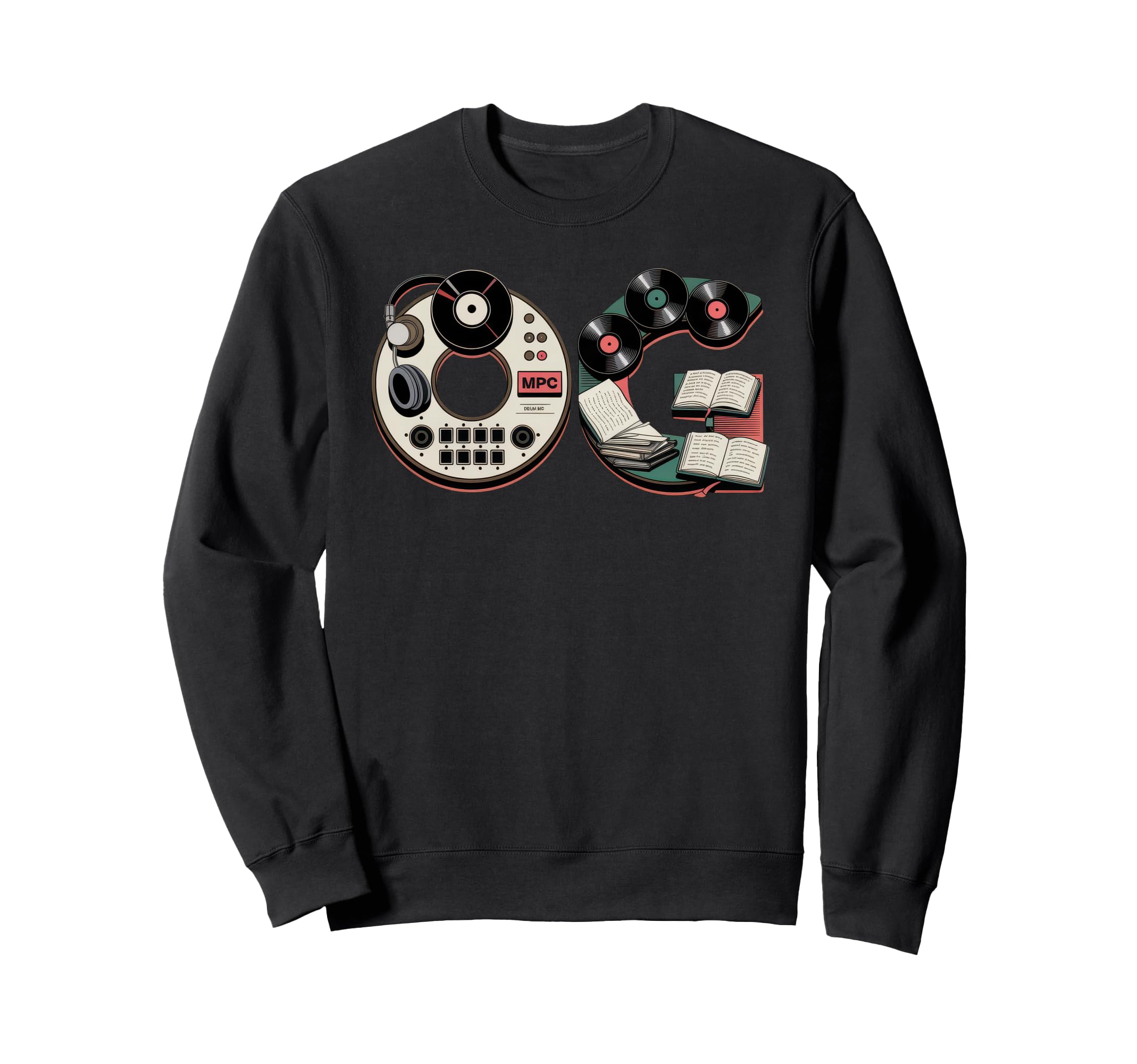 Old School Og Hip Hop Vinyl Cds Tapes Sweatshirt - Novelty Apparel Unisex - T-Shirt, Sweatshirt, Hoodie