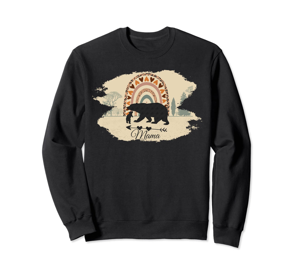 Mama Bear One Cub And Rainbow Boho Sweatshirt - Aesthetic Graphic Unisex - T-Shirt, Sweatshirt, Hoodie