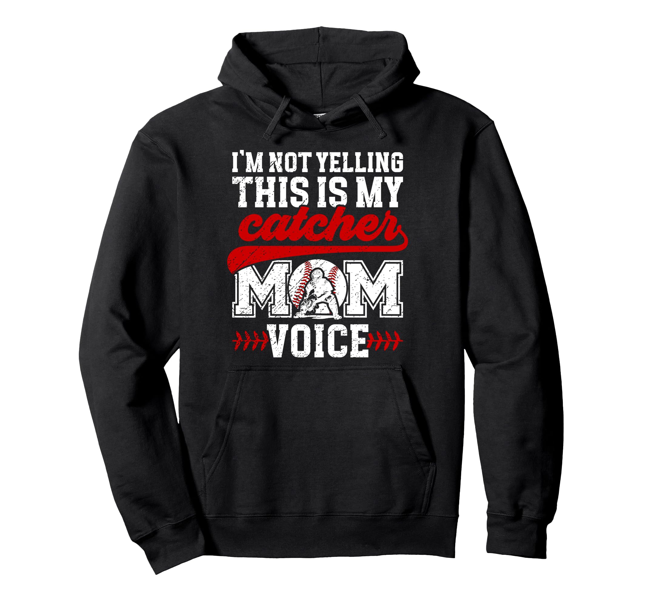Baseball Catcher Mom Voice Mom Hoodie - Aesthetic Graphic for Adults - T-Shirt, Sweatshirt, Hoodie