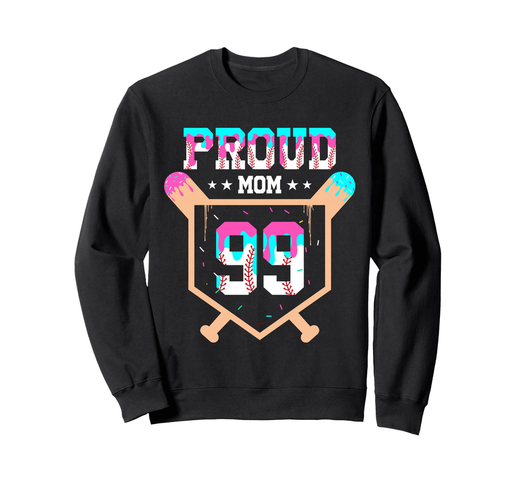 Proud Mom Baseball Player Number Sweatshirt - Minimalist Print for Adults - T-Shirt, Sweatshirt, Hoodie