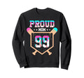 Proud Mom Baseball Player Number Sweatshirt - Minimalist Print for Adults - T-Shirt, Sweatshirt, Hoodie