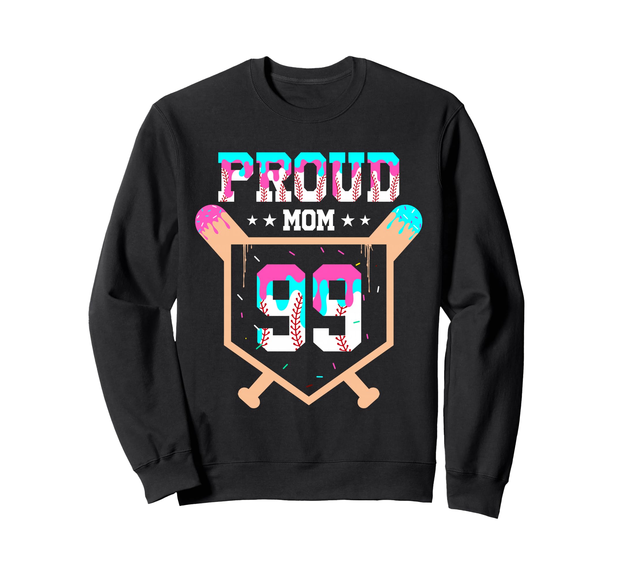 Proud Mom Baseball Player Number Sweatshirt - Minimalist Print for Adults - T-Shirt, Sweatshirt, Hoodie