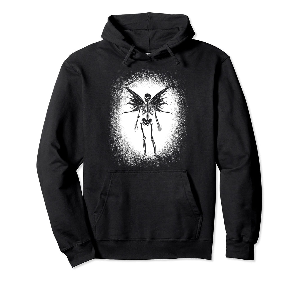 Aesthetic Y2K Fairy Wings Skeleton Hoodie - Fun Novelty Design for Adults - T-Shirt, Sweatshirt, Hoodie