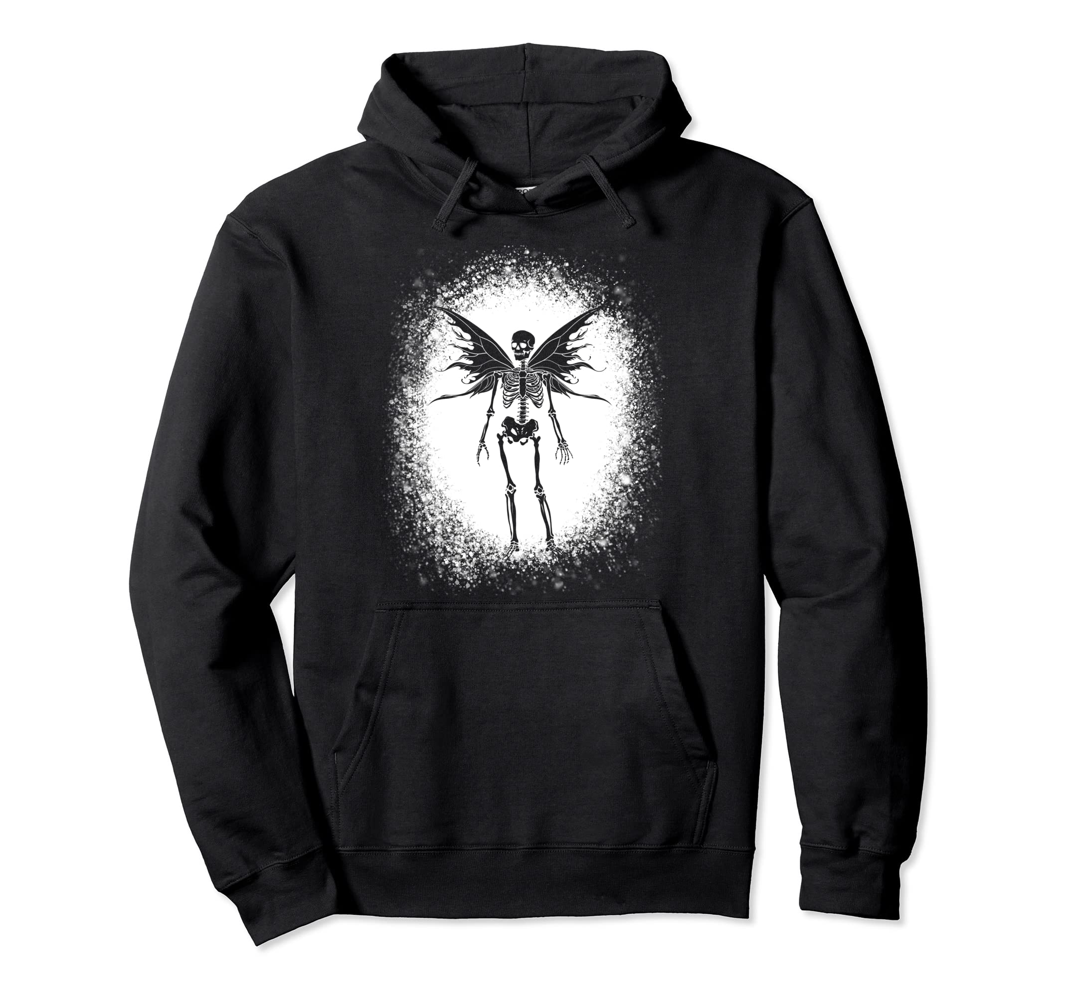 Aesthetic Y2K Fairy Wings Skeleton Hoodie - Fun Novelty Design for Adults - T-Shirt, Sweatshirt, Hoodie