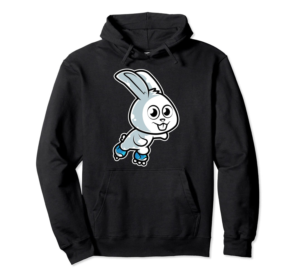 Rabbit Roller Skate White Bunny Hoodie - Trendy Graphic Unisex - T-Shirt, Sweatshirt, Hoodie