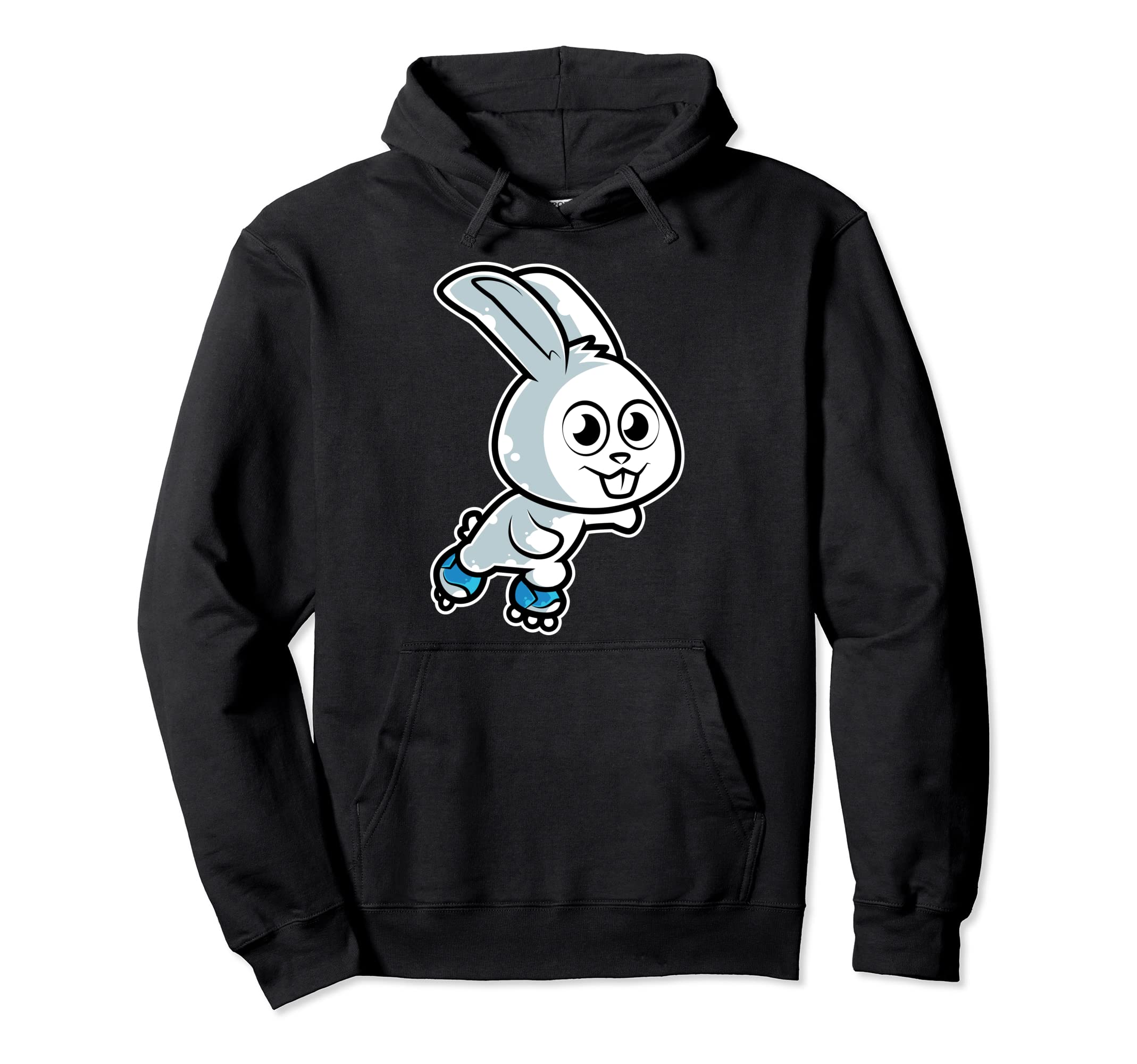 Rabbit Roller Skate White Bunny Hoodie - Trendy Graphic Unisex - T-Shirt, Sweatshirt, Hoodie