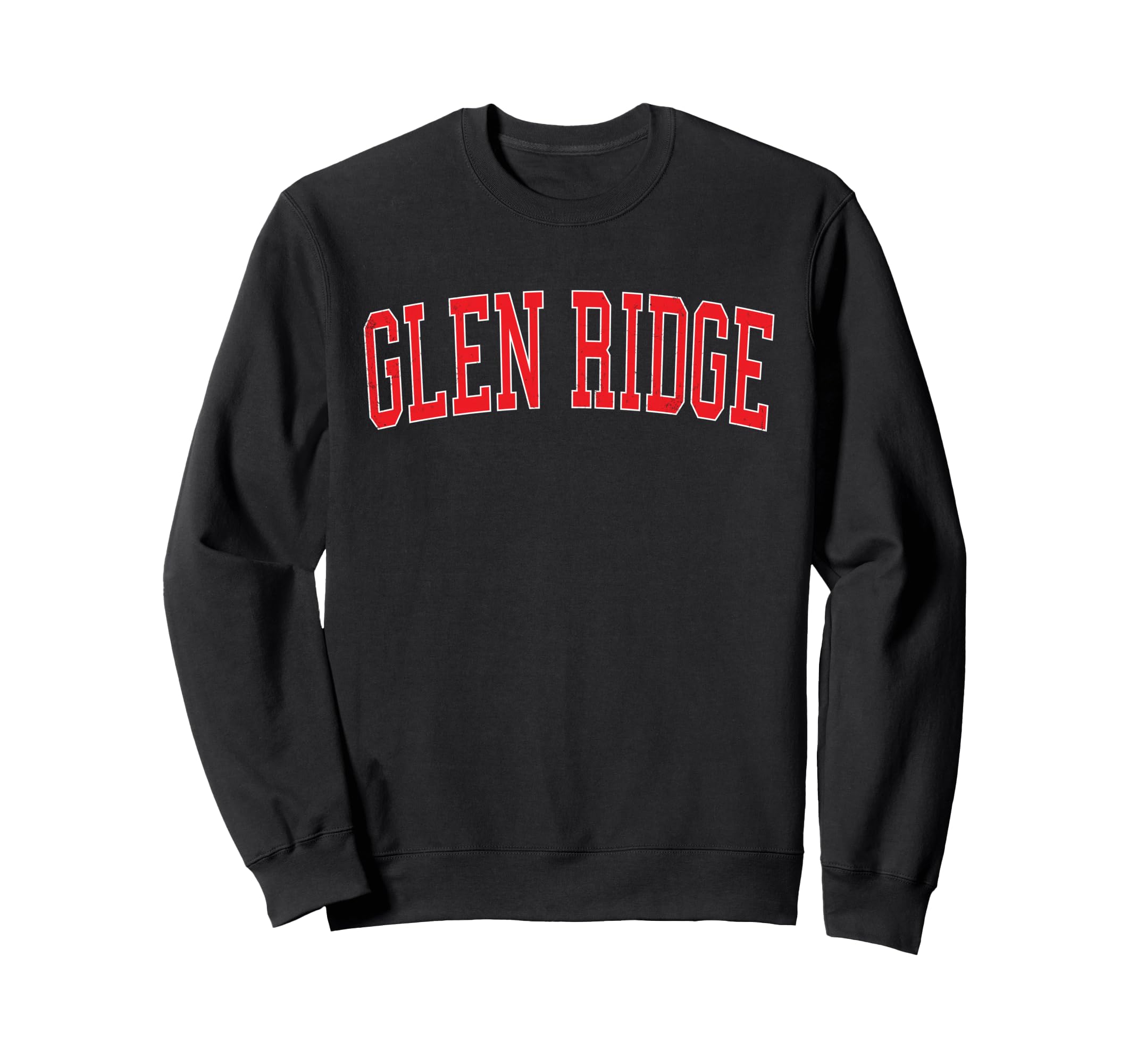 Glen Ridge Nj Distressed Red Sweatshirt - Aesthetic Graphic for Adults - T-Shirt, Sweatshirt, Hoodie