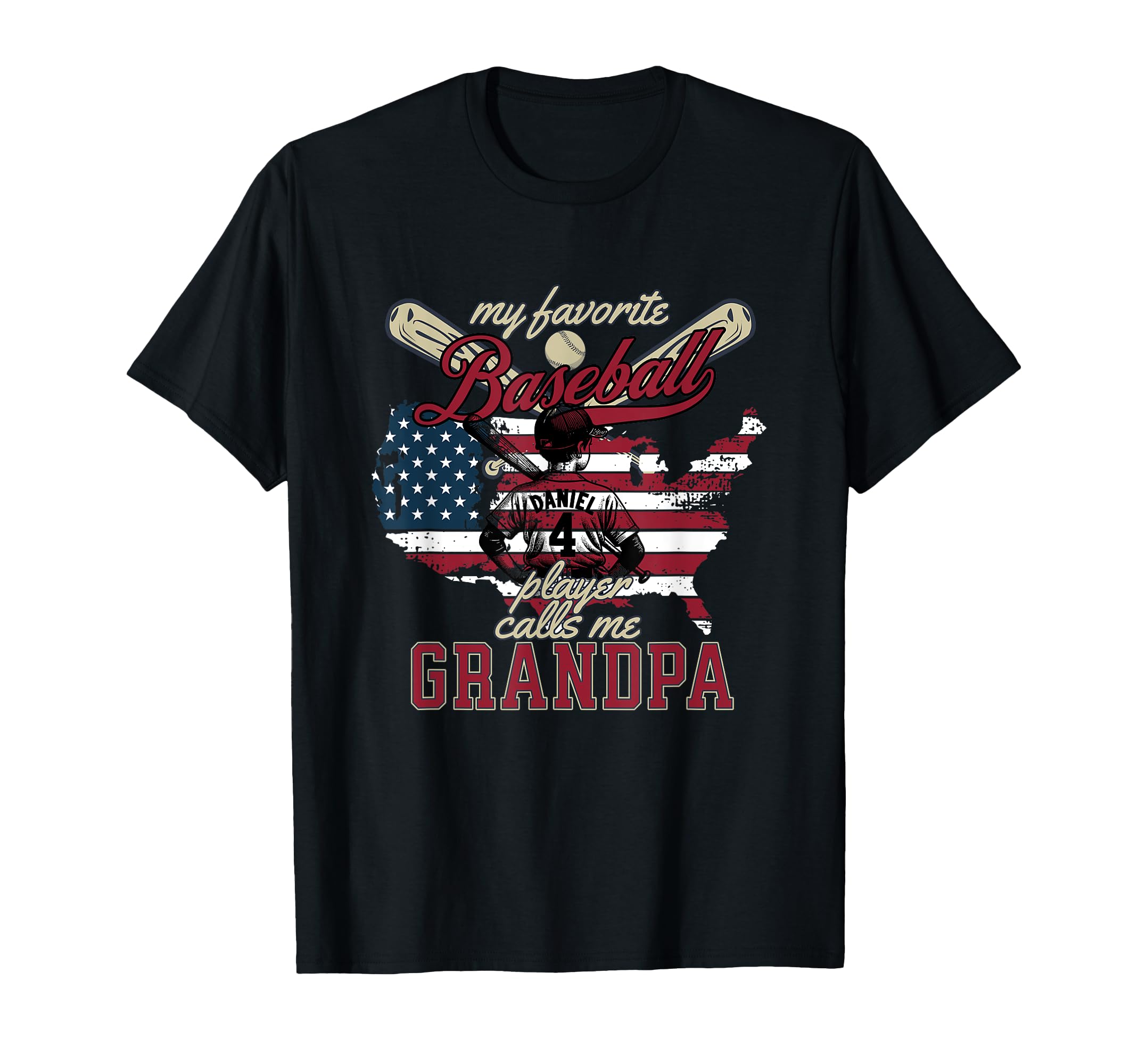 Baseball Grandpa Usa Favorite Player T-Shirt - Novelty Apparel Unisex - T-Shirt, Sweatshirt, Hoodie