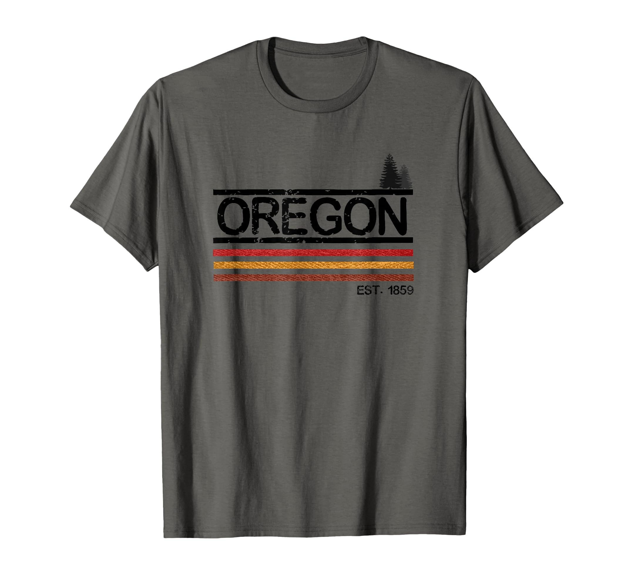 Oregon 1859 Trees And Stripes T-Shirt - Aesthetic Graphic Unisex - T-Shirt, Sweatshirt, Hoodie