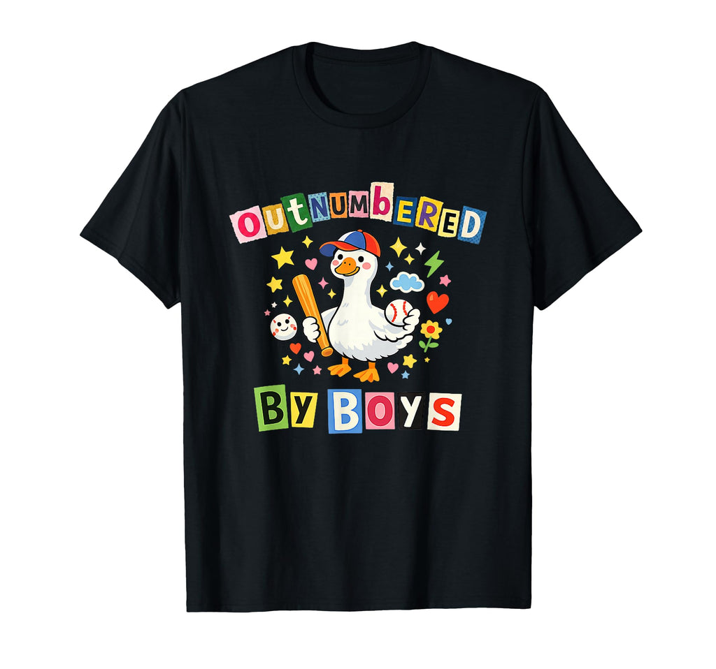 Outnumbered Mom Goose Baseball Mothers T-Shirt - Custom Art Print Unisex - T-Shirt, Sweatshirt, Hoodie