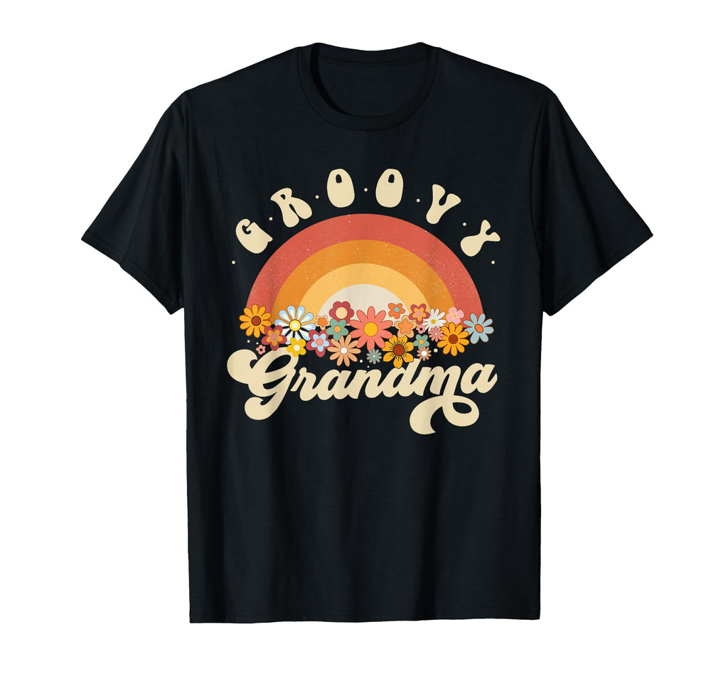 Groovy Grandma Rainbow Colorful Flowers T-Shirt - Unique Graphic for Adults - T-Shirt, Sweatshirt, Hoodie