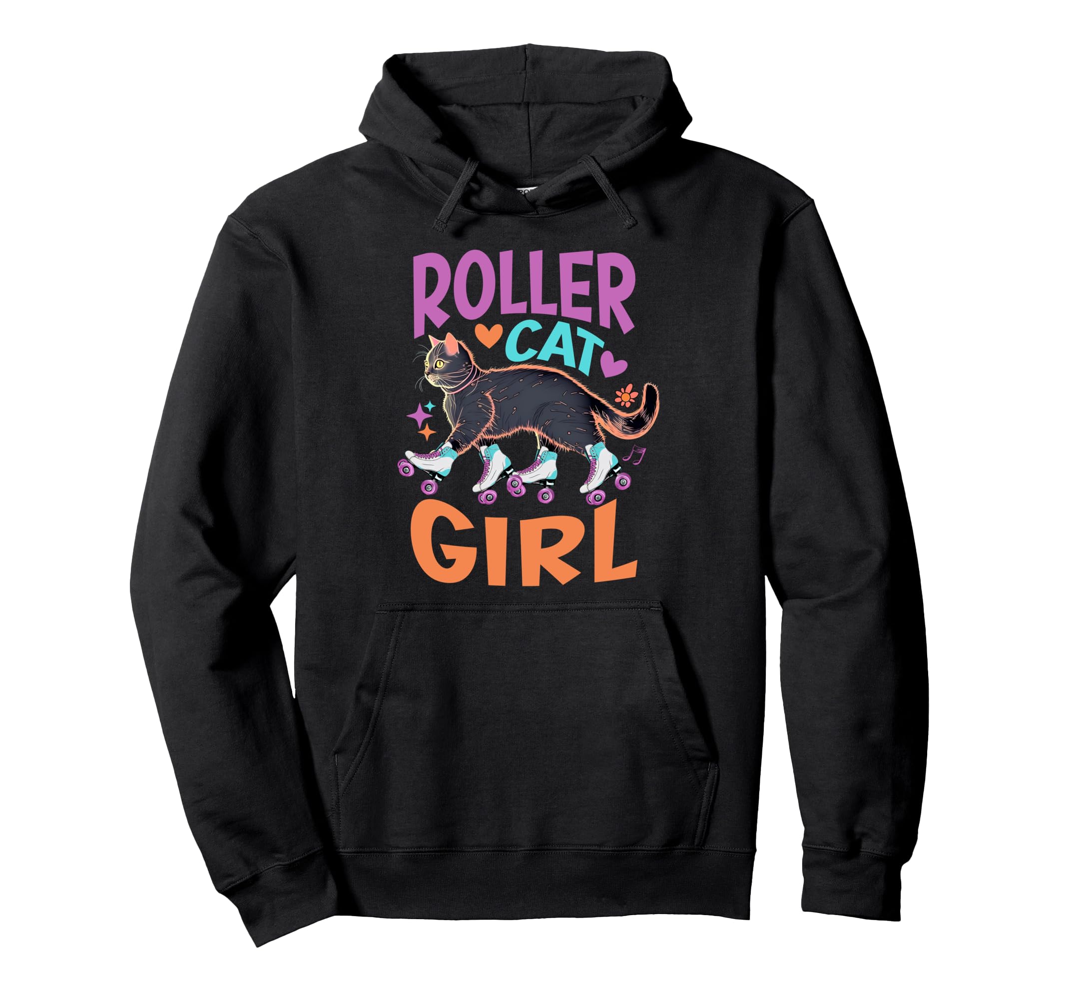Roller Skating Cat Funny Skaters Hoodie - Aesthetic Graphic Men Women - T-Shirt, Sweatshirt, Hoodie