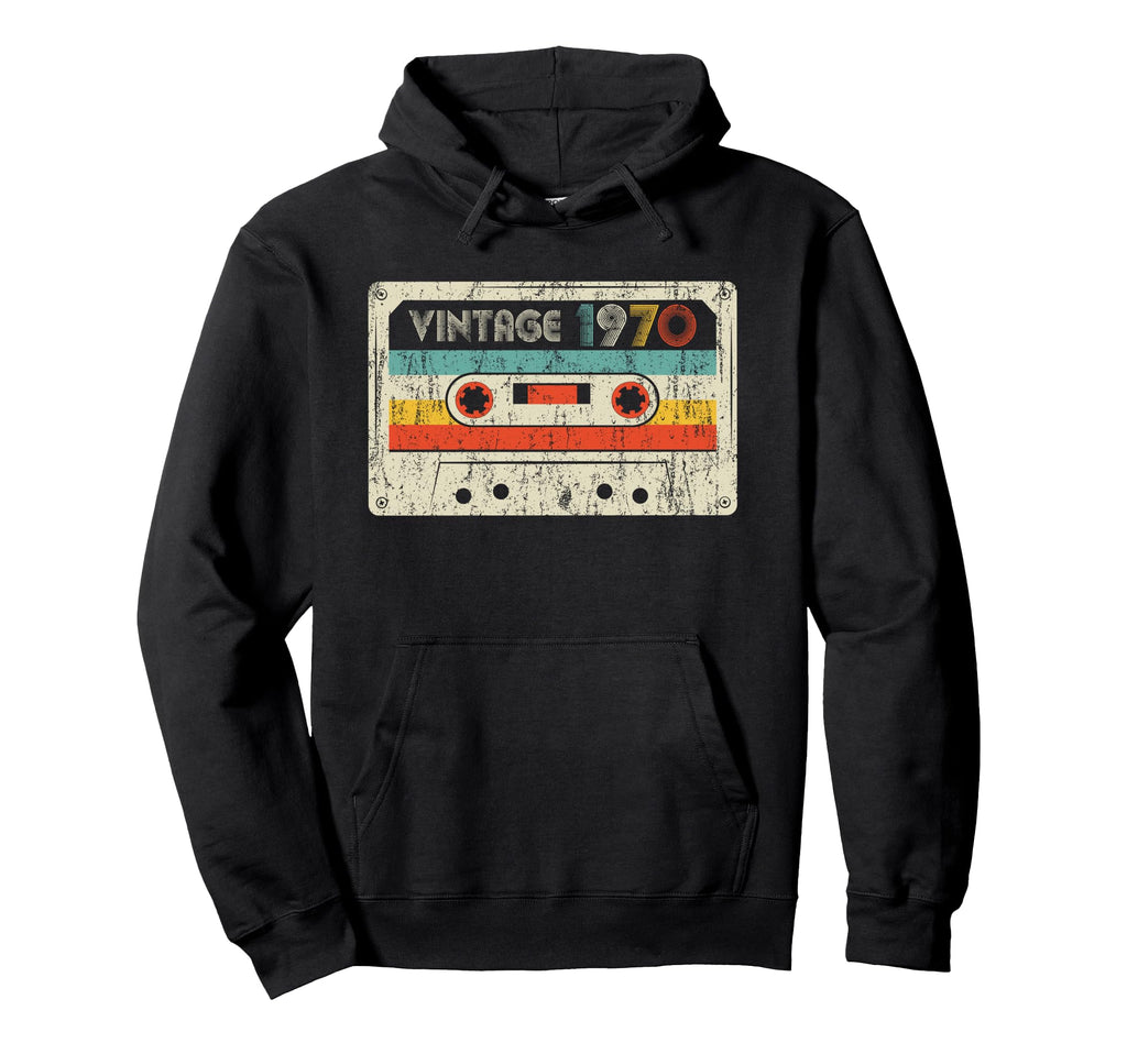 1970 Birthday 1970 Cassette Tape Hoodie - Graphic Print Unisex - T-Shirt, Sweatshirt, Hoodie