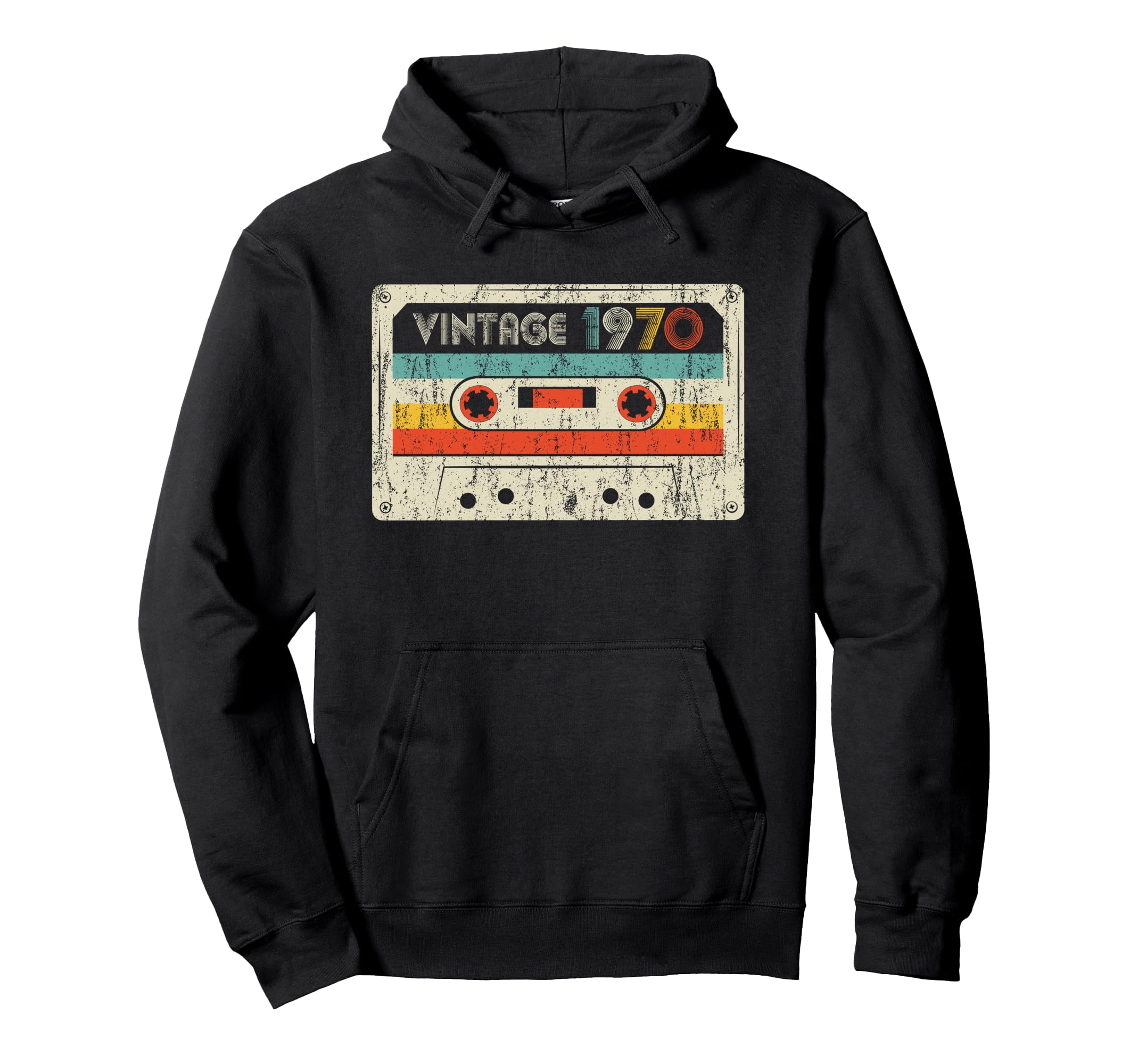 1970 Birthday 1970 Cassette Tape Hoodie - Graphic Print Unisex - T-Shirt, Sweatshirt, Hoodie