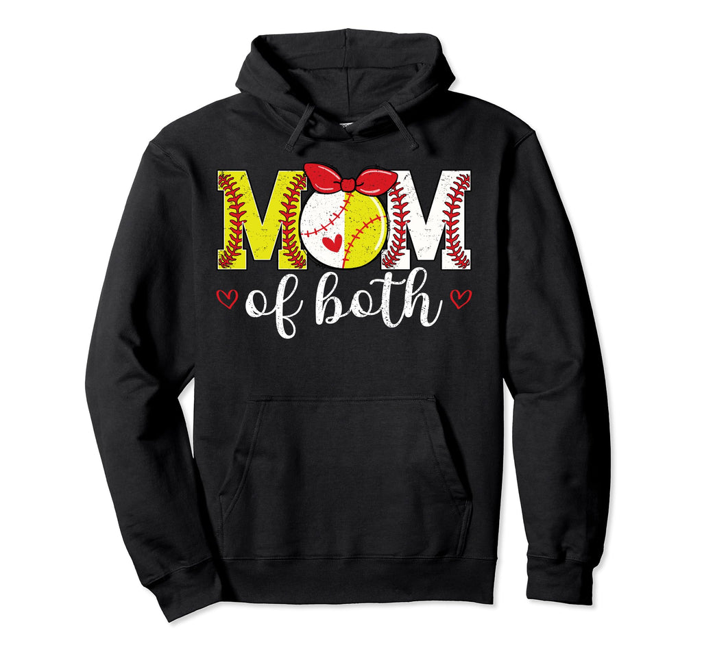 Mom Both Funny Baseball Softball Hoodie - Fun Novelty Design Unisex - T-Shirt, Sweatshirt, Hoodie