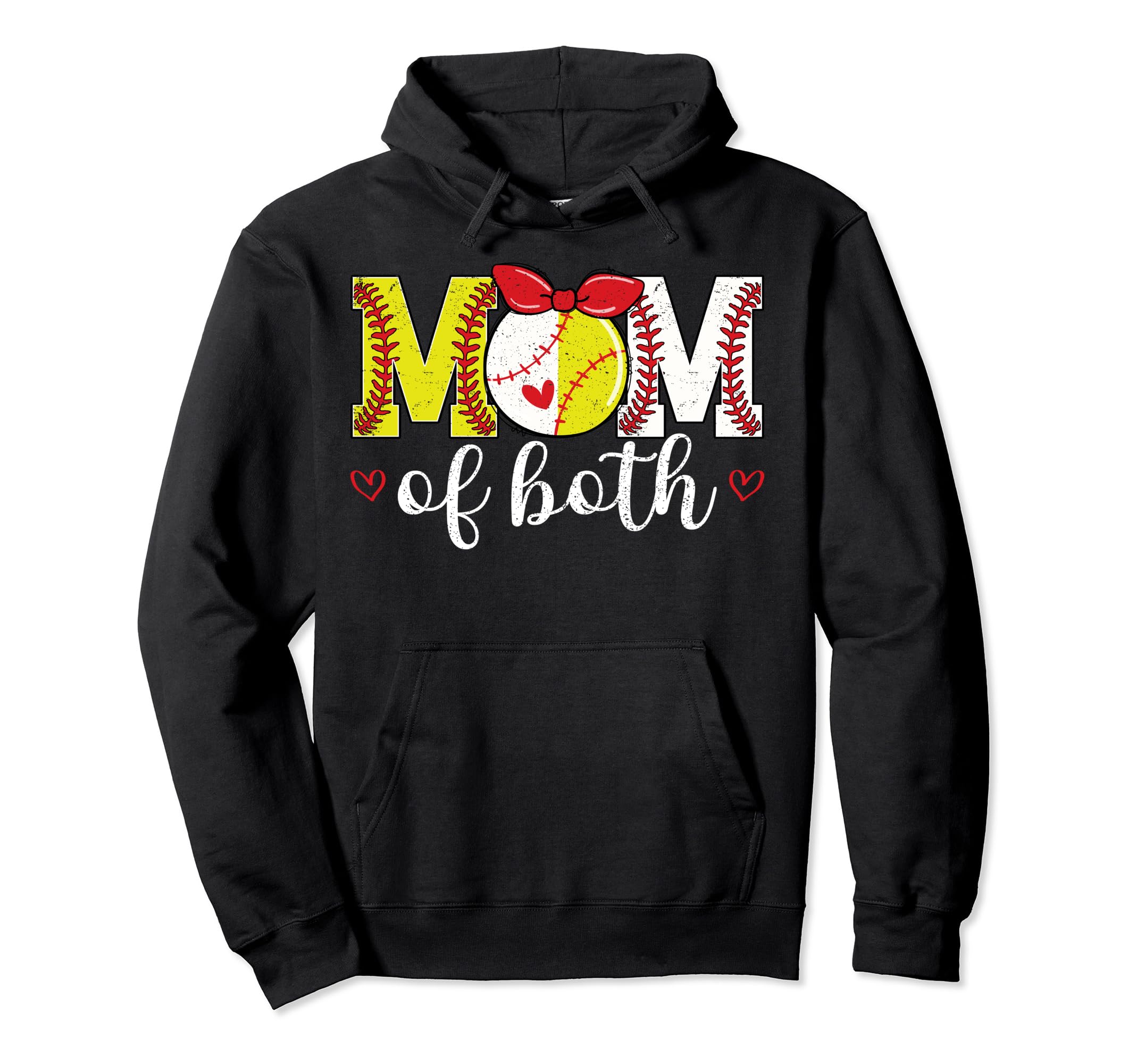 Mom Both Funny Baseball Softball Hoodie - Fun Novelty Design Unisex - T-Shirt, Sweatshirt, Hoodie