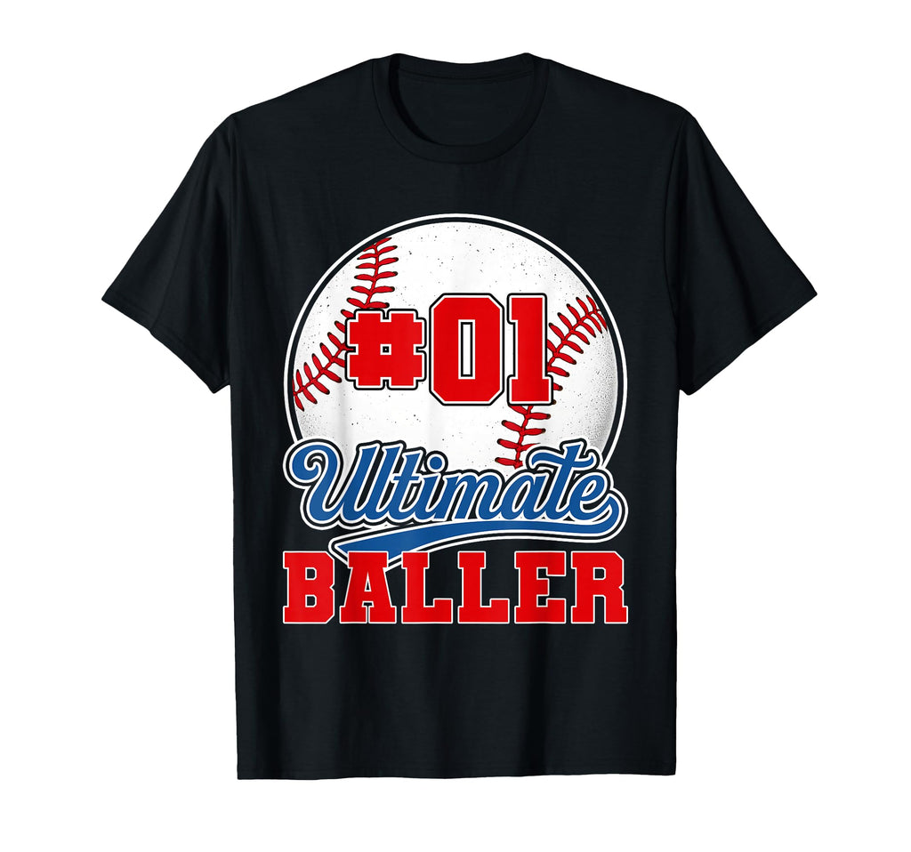 Baseball Baller Player Number 1 Mom T-Shirt - Fun Novelty Design Men Women - T-Shirt, Sweatshirt, Hoodie