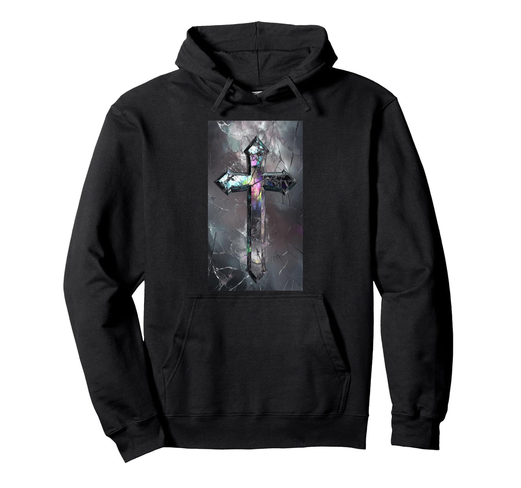 Gothic Cross Grunge Aesthetic Y2K Goth Hoodie - Unique Graphic Unisex - T-Shirt, Sweatshirt, Hoodie