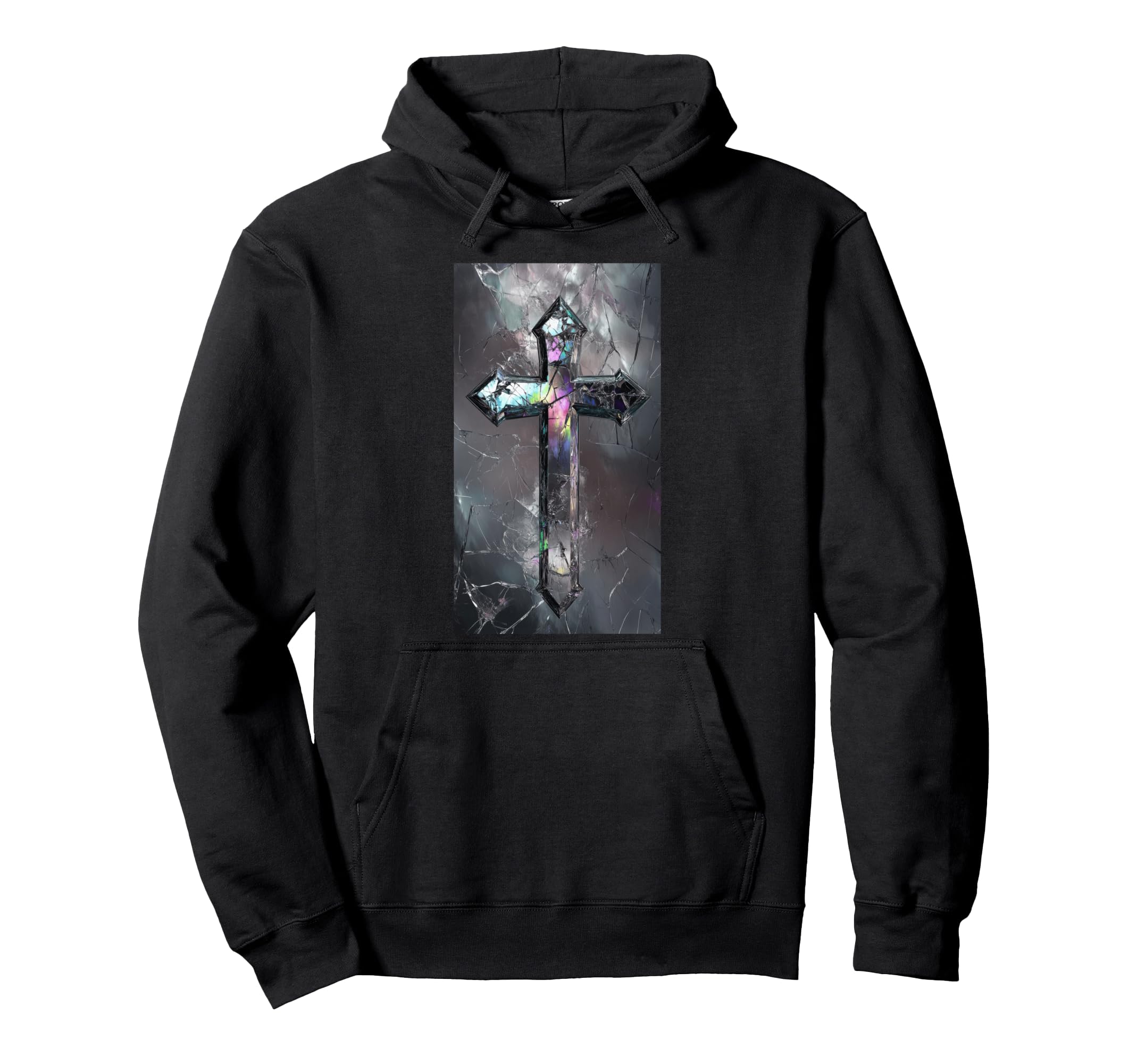 Gothic Cross Grunge Aesthetic Y2K Goth Hoodie - Unique Graphic Unisex - T-Shirt, Sweatshirt, Hoodie