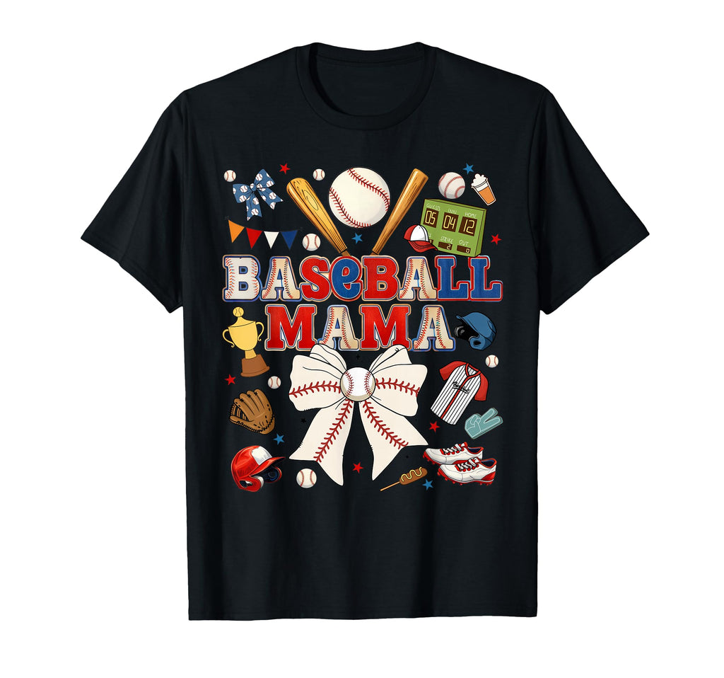 Baseball Mama Sports Mom Baseball T-Shirt - Aesthetic Graphic for Adults - T-Shirt, Sweatshirt, Hoodie