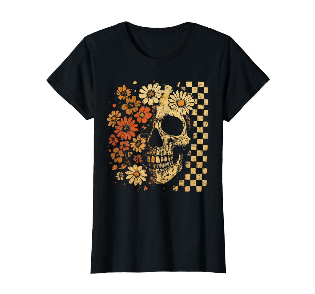 Floral Skull Grunge Aesthetic T-Shirt - Streetwear Style Unisex - T-Shirt, Sweatshirt, Hoodie