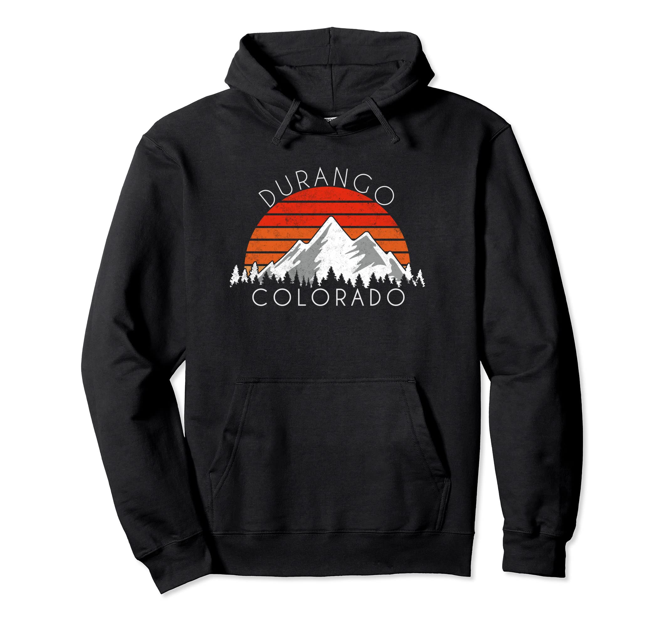 Durango Colorado Distressed Hoodie - Trendy Graphic Men Women - T-Shirt, Sweatshirt, Hoodie