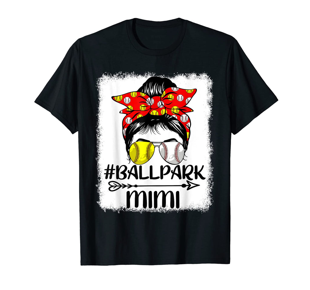 Messy Bun Hair Ballpark Mimi Softball T-Shirt - Trendy Graphic Unisex - T-Shirt, Sweatshirt, Hoodie