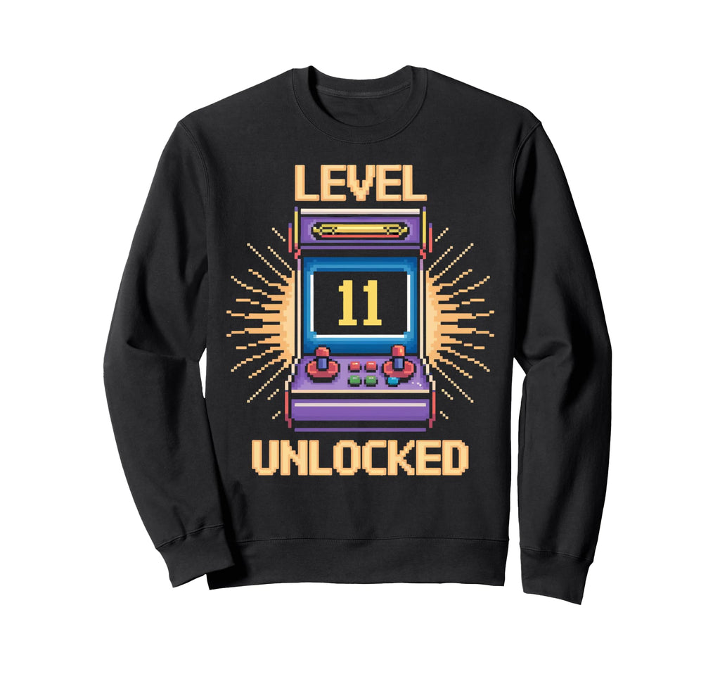 Level 11 Unlock Birthday Gamer 11 Sweatshirt - Custom Art Print Men Women - T-Shirt, Sweatshirt, Hoodie