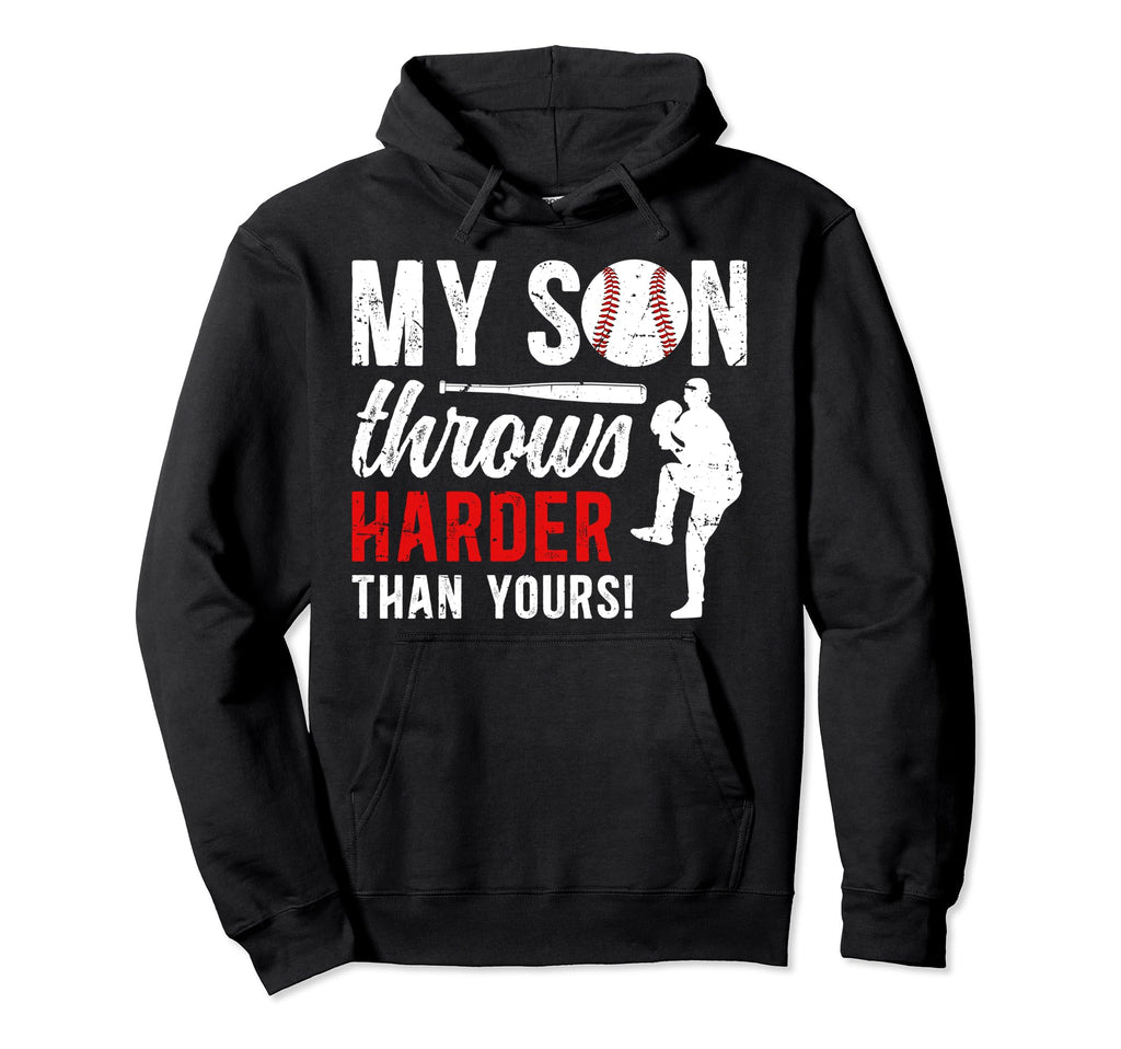 My Son Baseball Pitcher Dad Baseball Hoodie - Novelty Apparel Unisex - T-Shirt, Sweatshirt, Hoodie