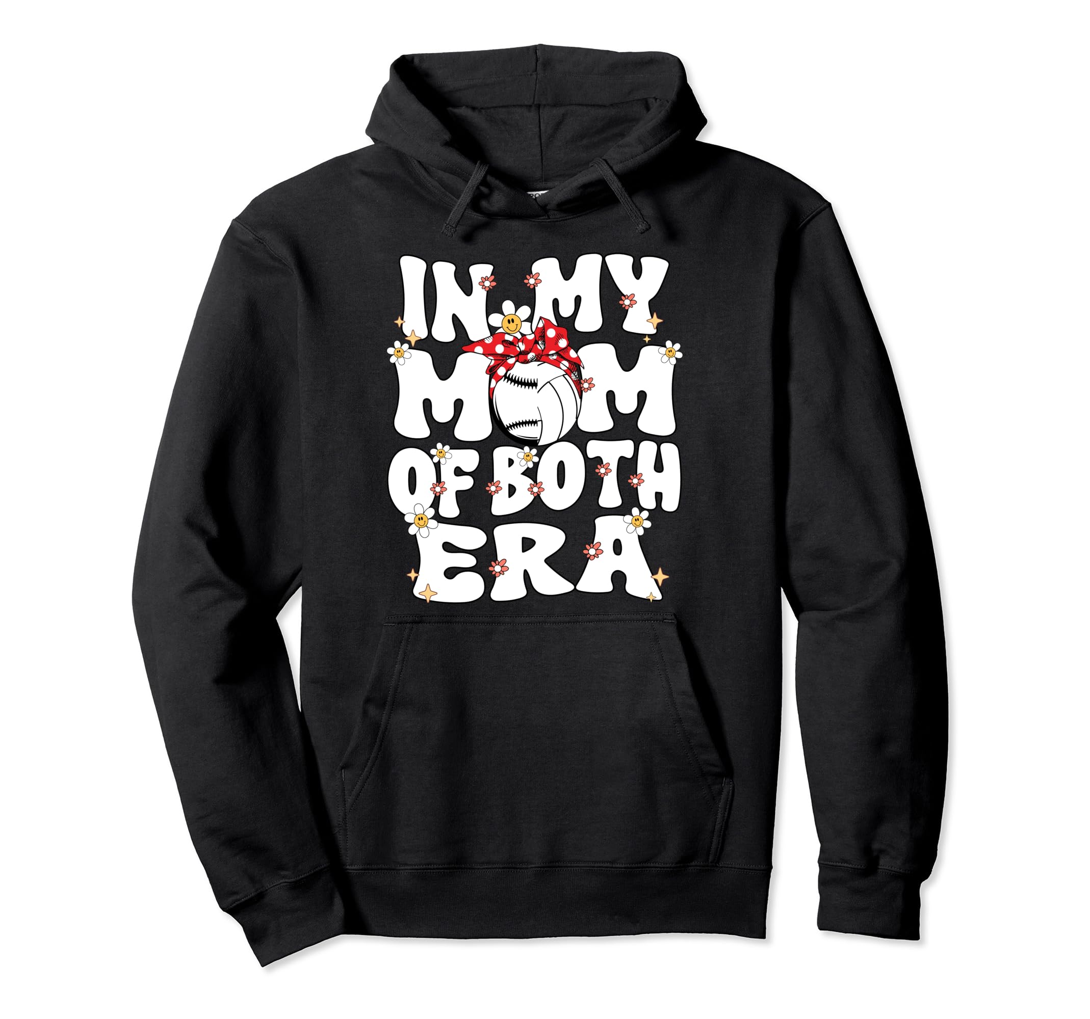My Mom Both Era Groovy Baseball Hoodie - Graphic Print for Adults - T-Shirt, Sweatshirt, Hoodie