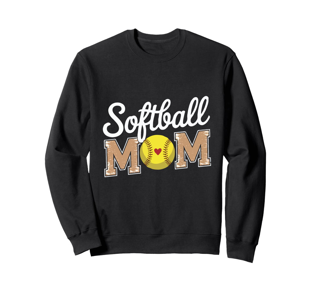Softball Mom Leopard Funny Sweatshirt - Aesthetic Graphic Men Women - T-Shirt, Sweatshirt, Hoodie